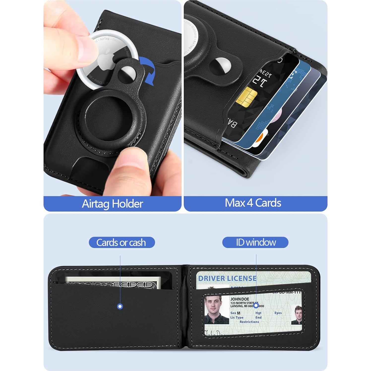 Soporte de Cartera Magnética HiWe para iPhone 12-17, Negro