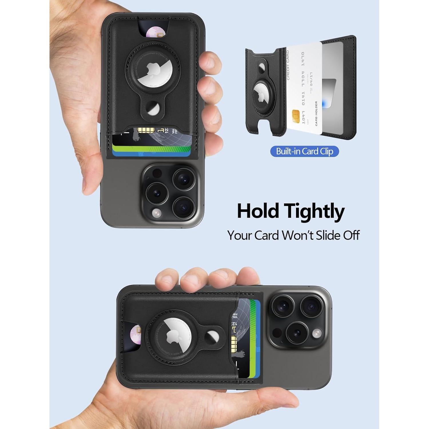 Soporte de Cartera Magnética HiWe para iPhone 12-17, Negro