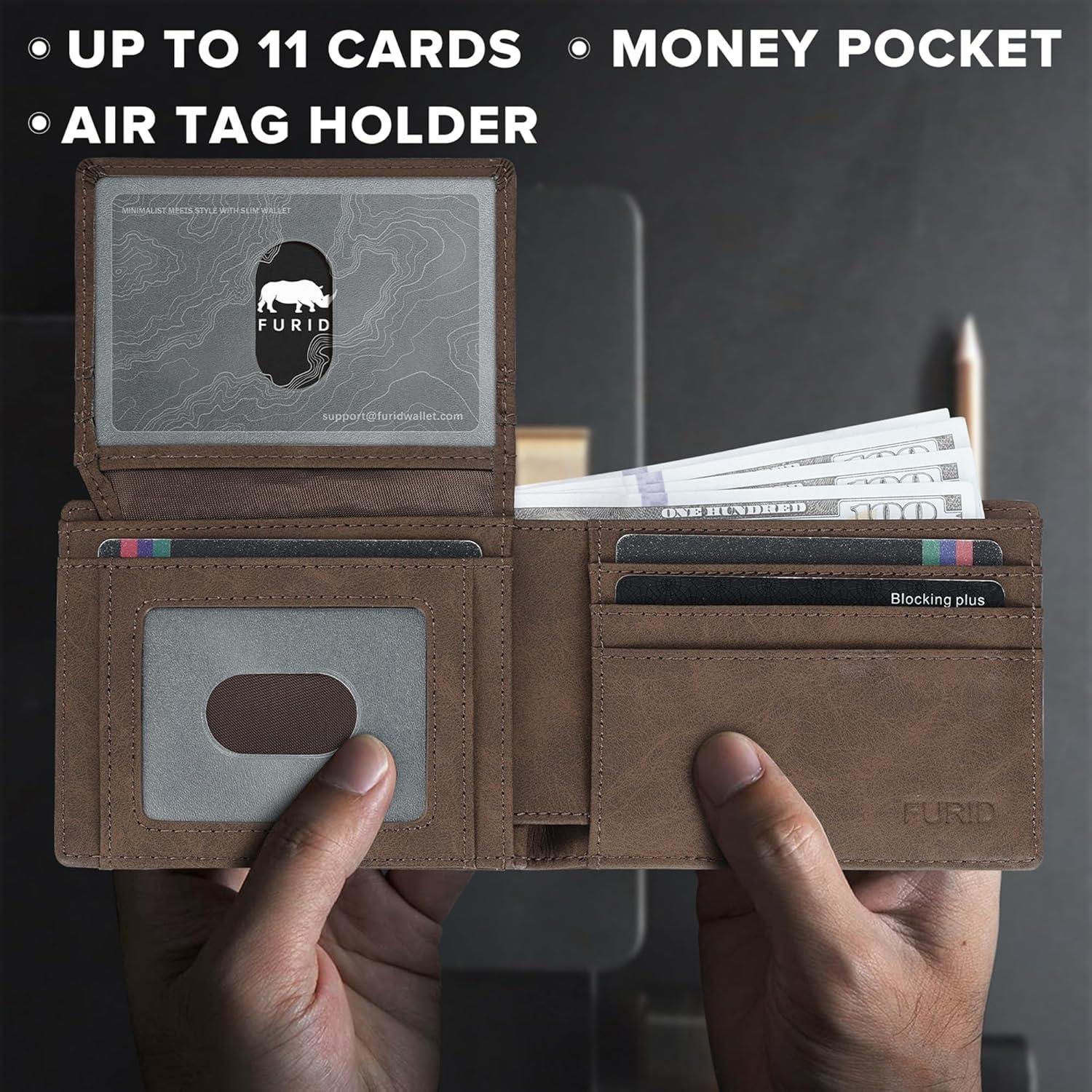 Billetera Slim para Hombres Furid con Soporte para AirTag