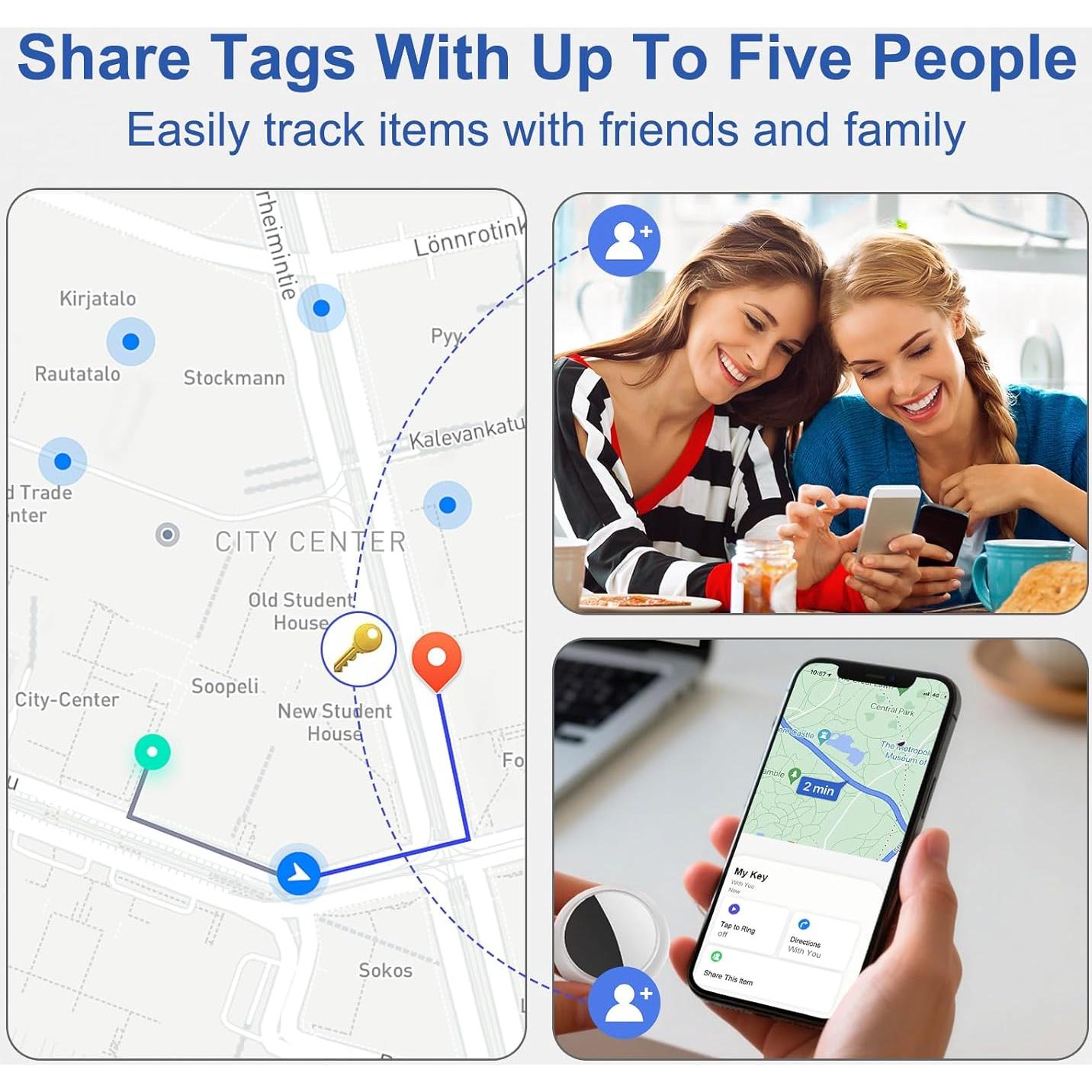 Air Tracker Tag HomLxcIar Paquete de 2 Impermeable iOS