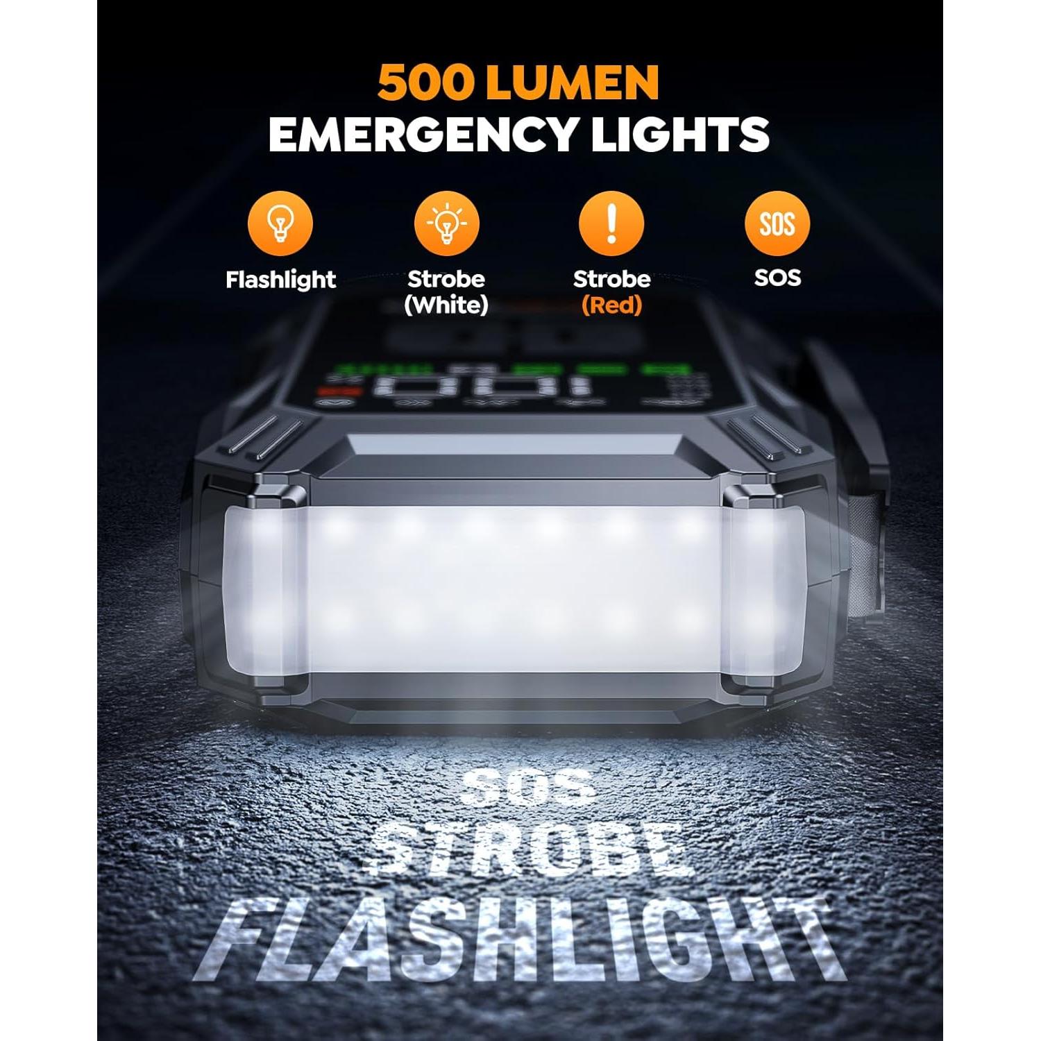 Arrancador de Batería YaberAuto AP01 6000A con Compresor 150PSI