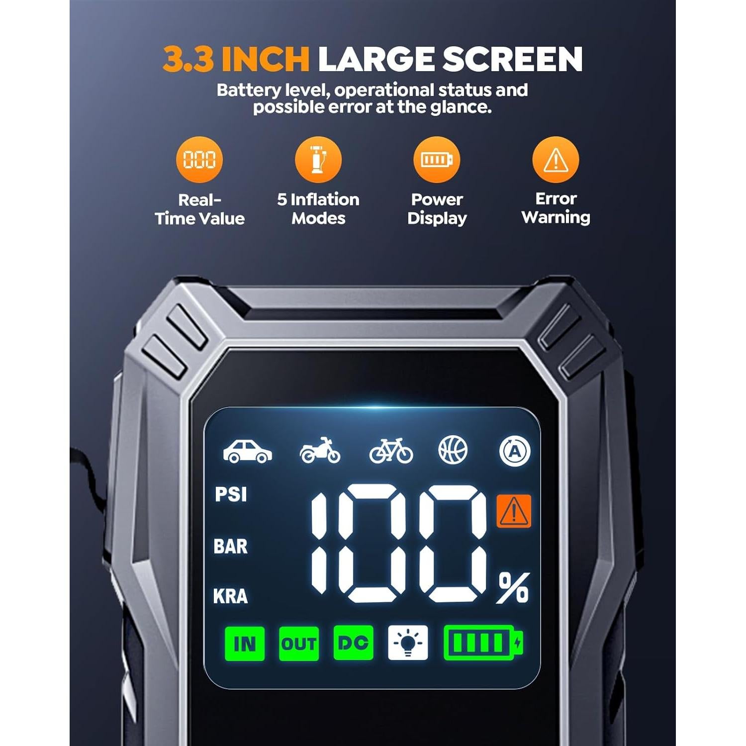 Arrancador de Batería YaberAuto AP01 6000A con Compresor 150PSI