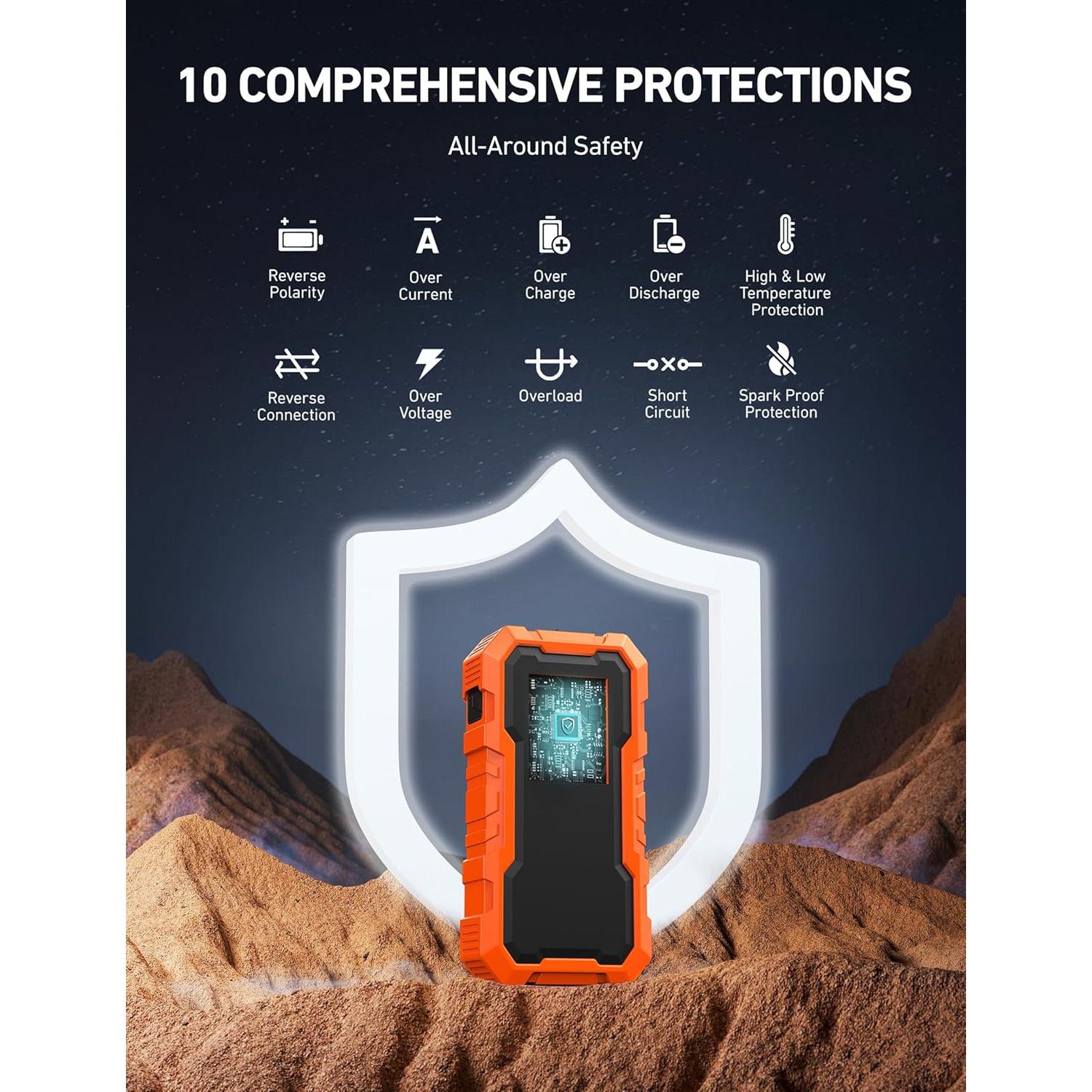 Arrancador de Batería AstroAI S8 Pro 3000A 12V Naranja