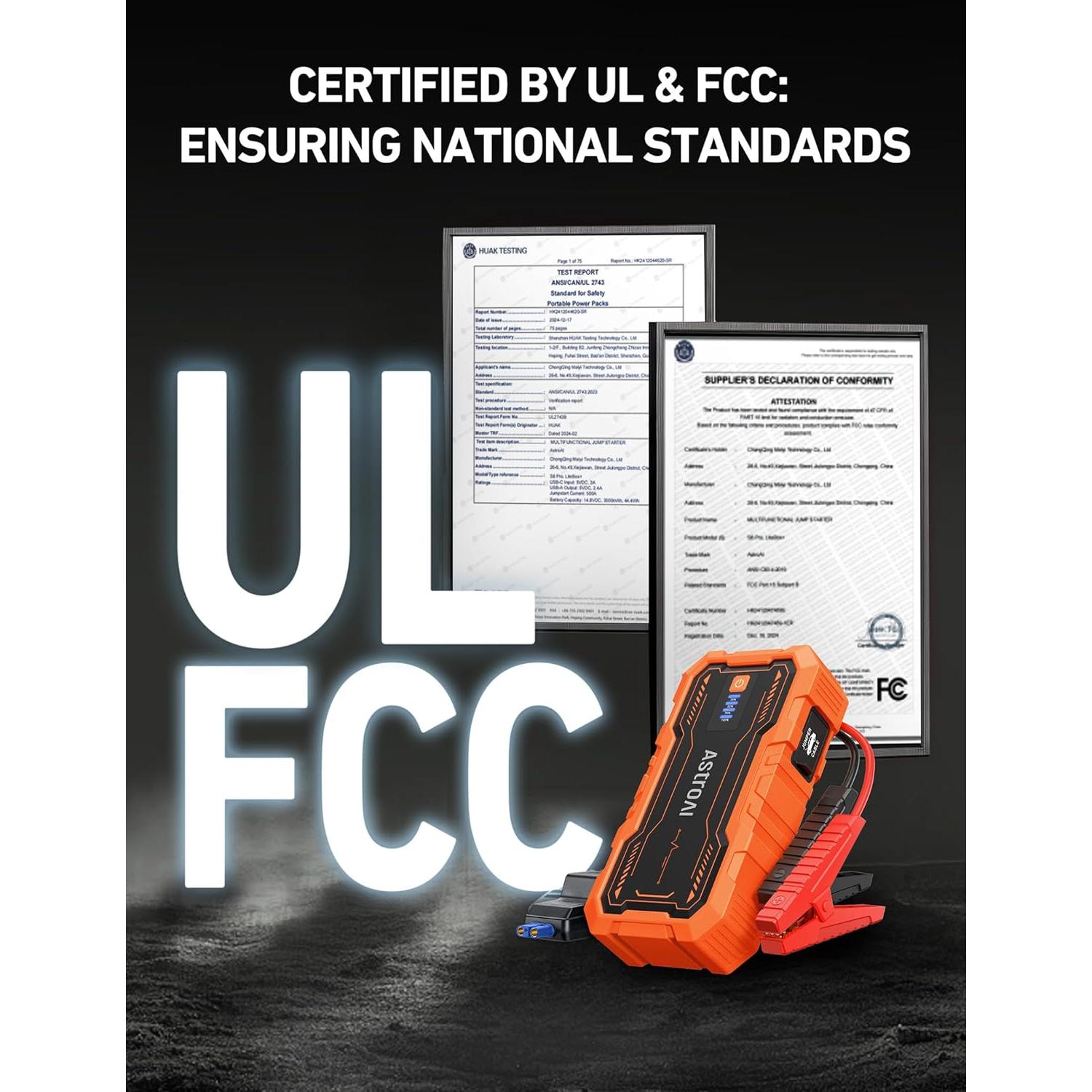 Arrancador de Batería AstroAI S8 Pro 3000A 12V Naranja