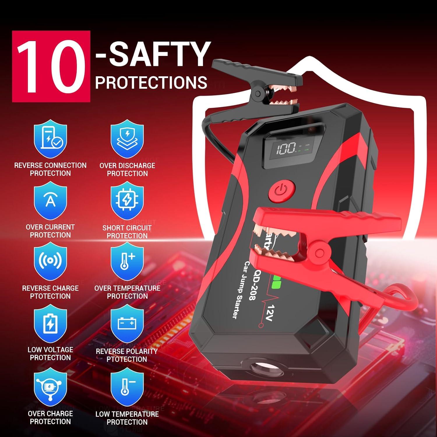 Arrancador de Batería Scstartx QD-208 3000A 12V Portátil