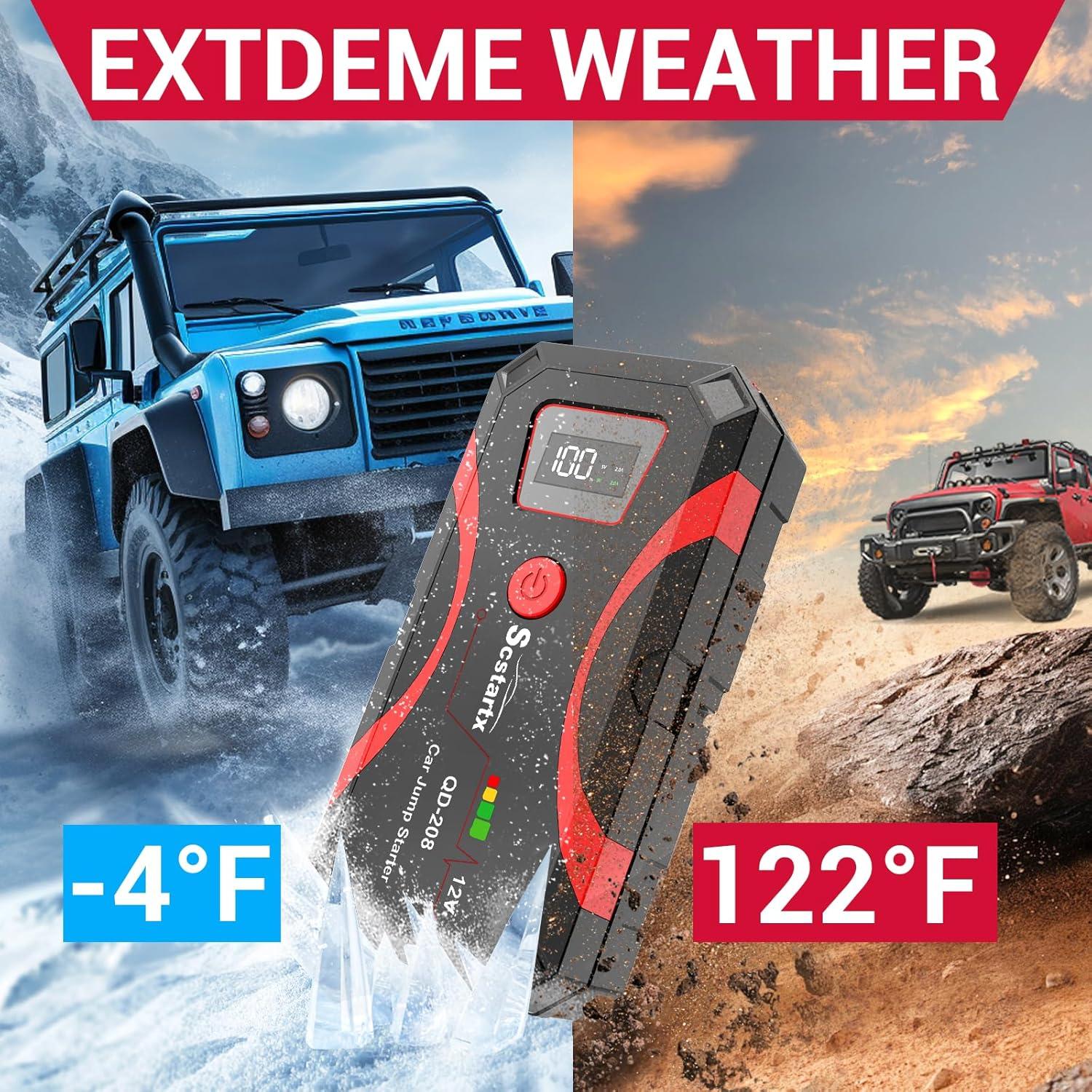 Arrancador de Batería Scstartx QD-208 3000A 12V Portátil