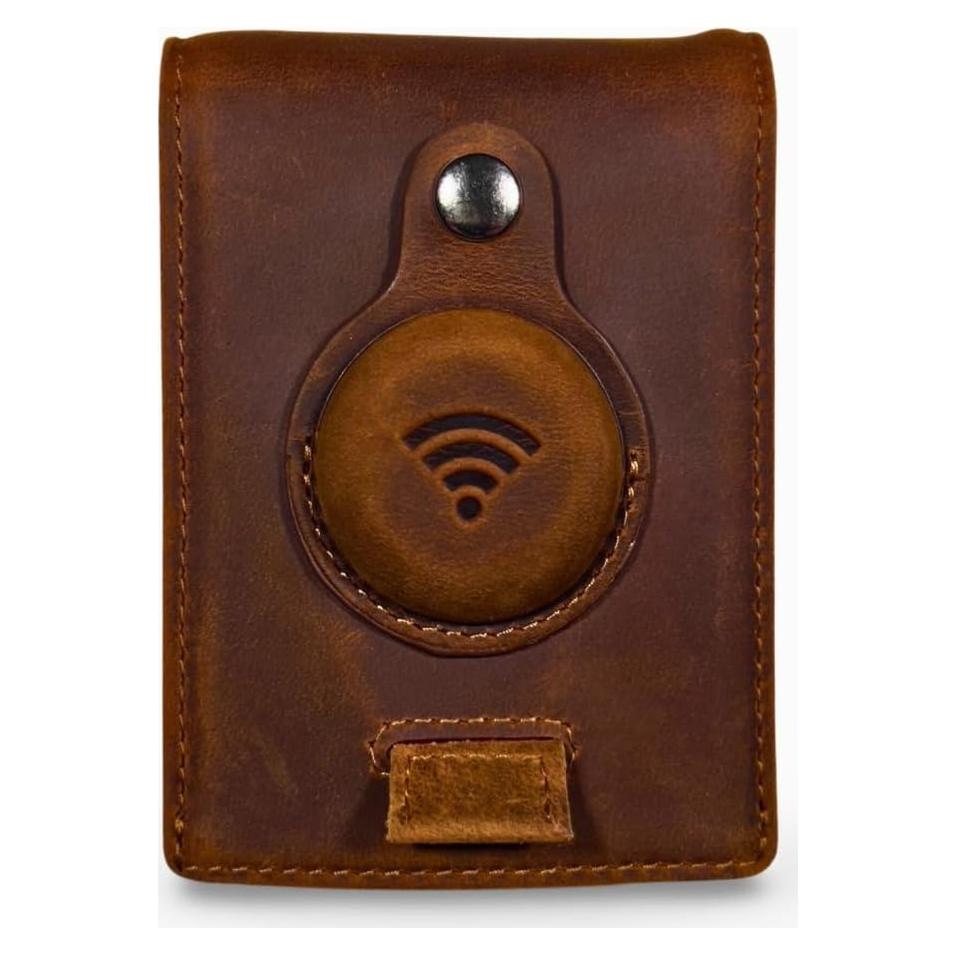 Billetera de Cuero Genuino Bifold Lumberjack con RFID y AirTag