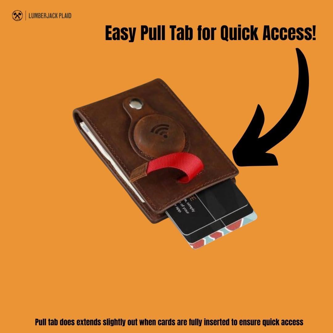 Billetera de Cuero Genuino Bifold Lumberjack con RFID y AirTag