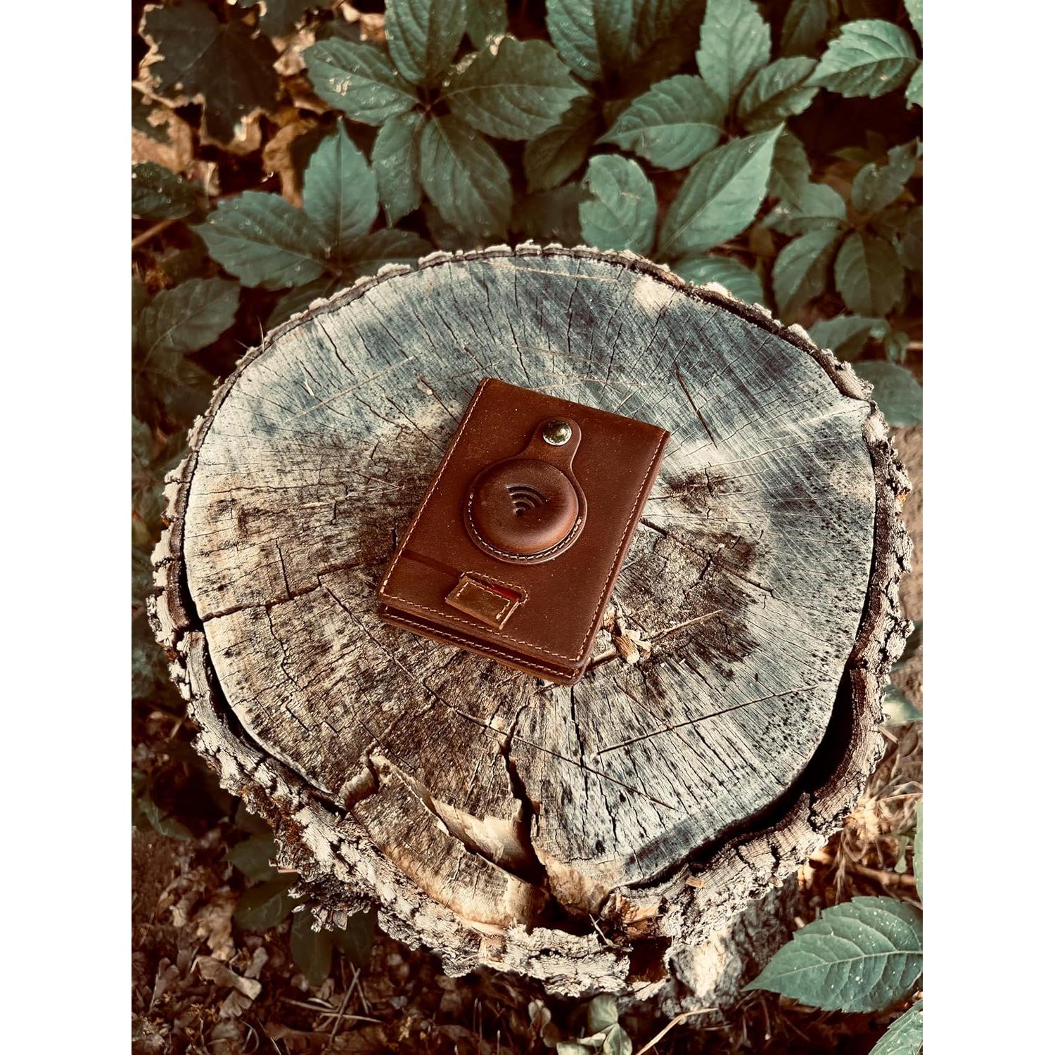 Billetera de Cuero Genuino Bifold Lumberjack con RFID y AirTag