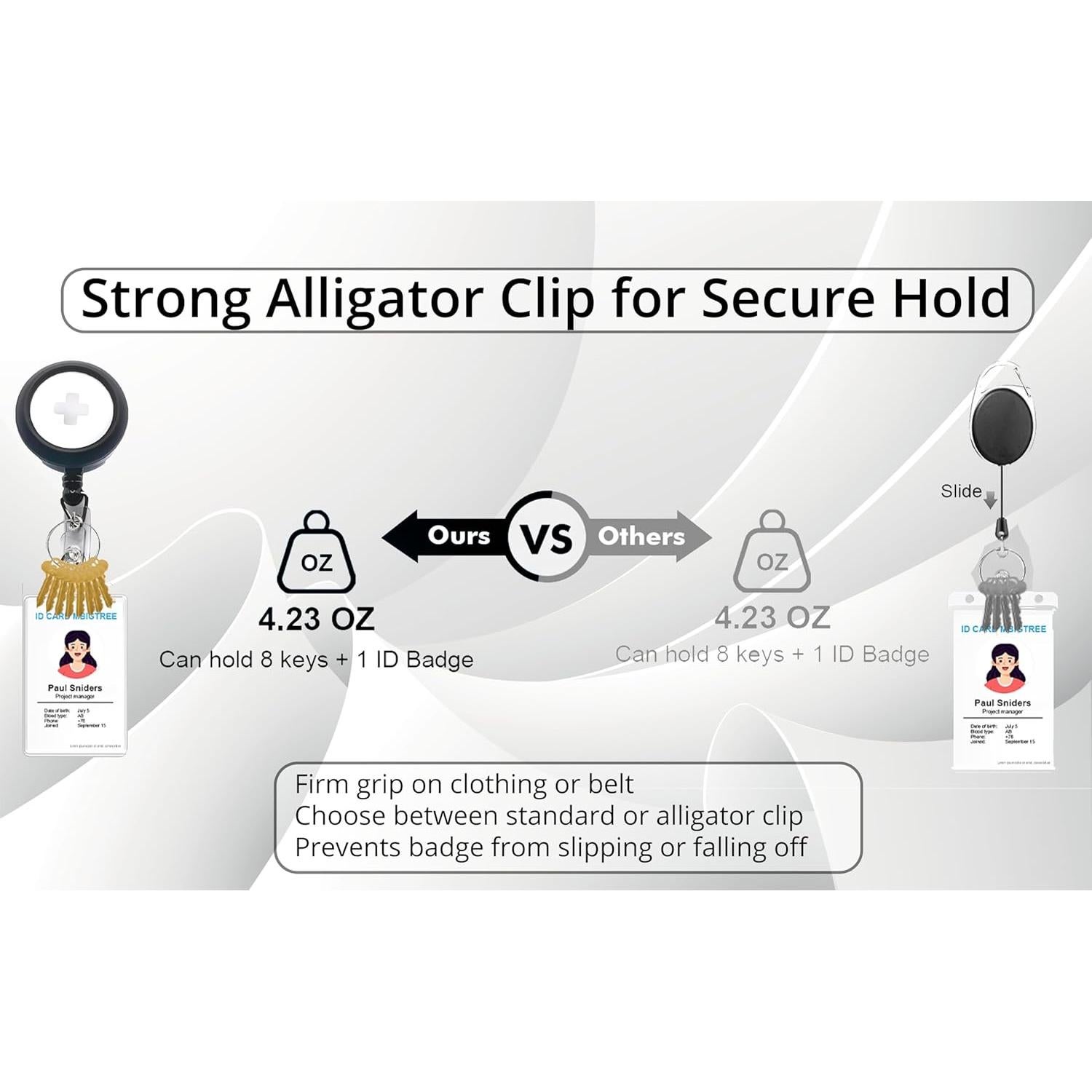 Porta Credencial con Clip de Cocodrilo y Soporte para AirTag