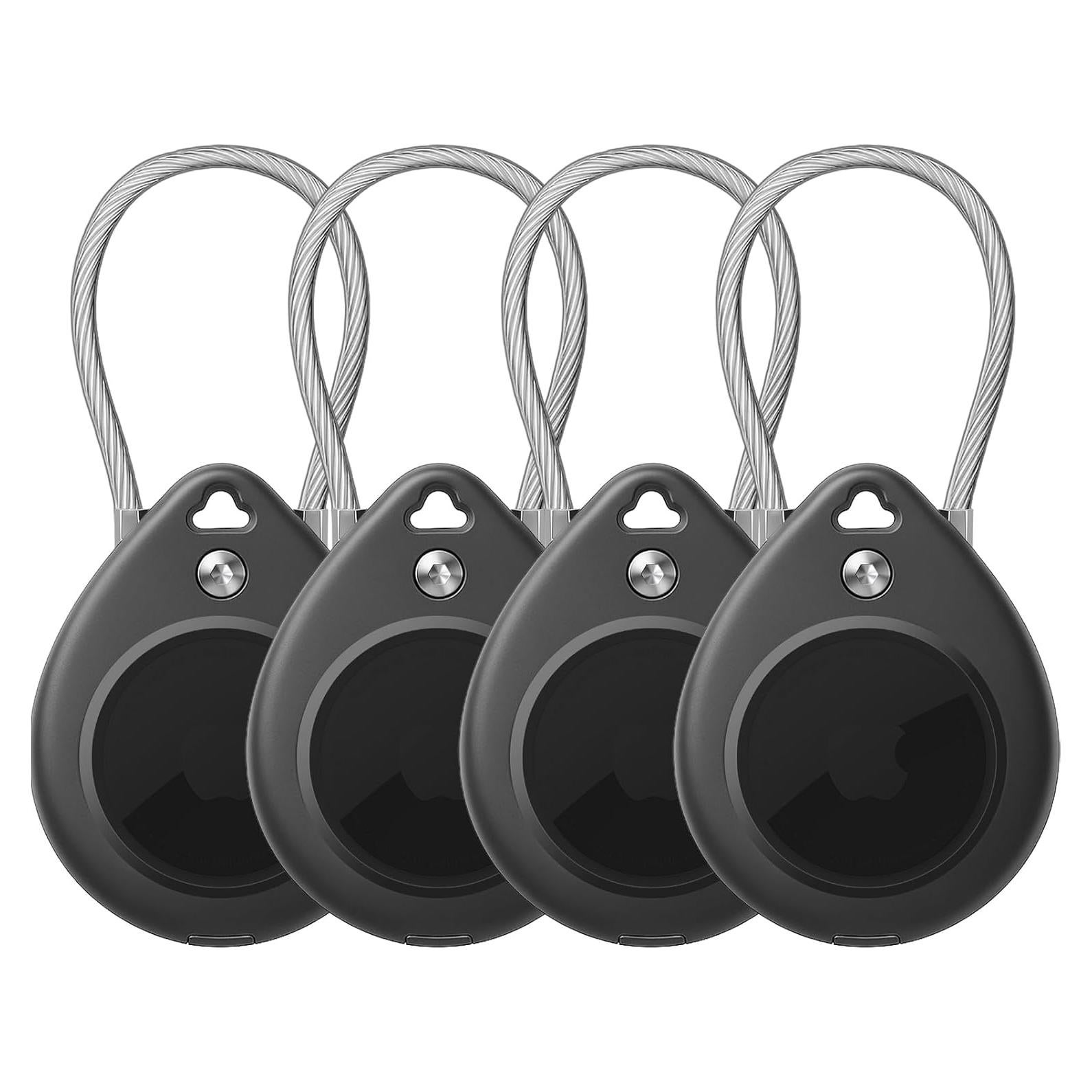 Soporte Impermeable para AirTag Natuvee 4-Pack Negro