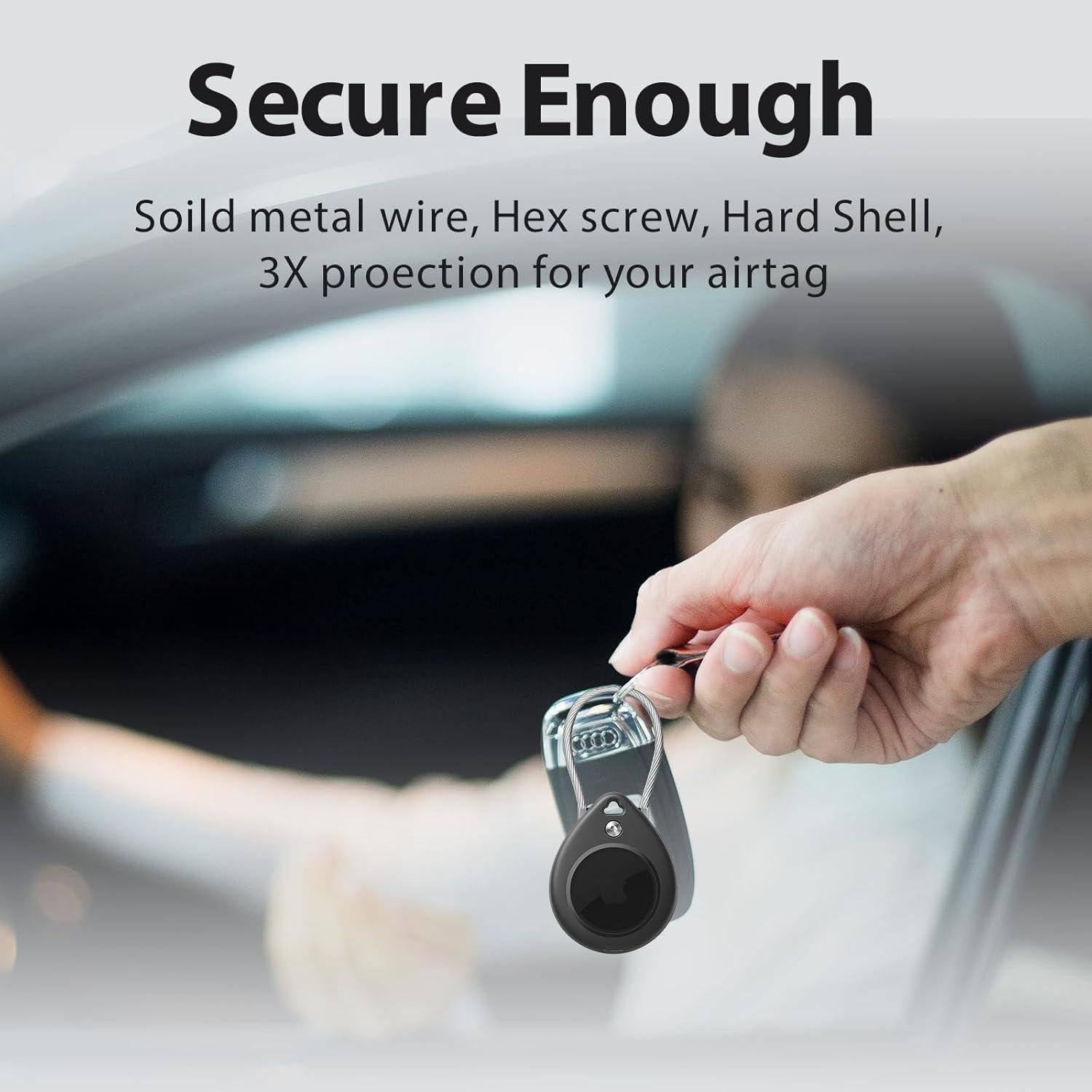 Soporte Impermeable para AirTag Natuvee 4-Pack Negro