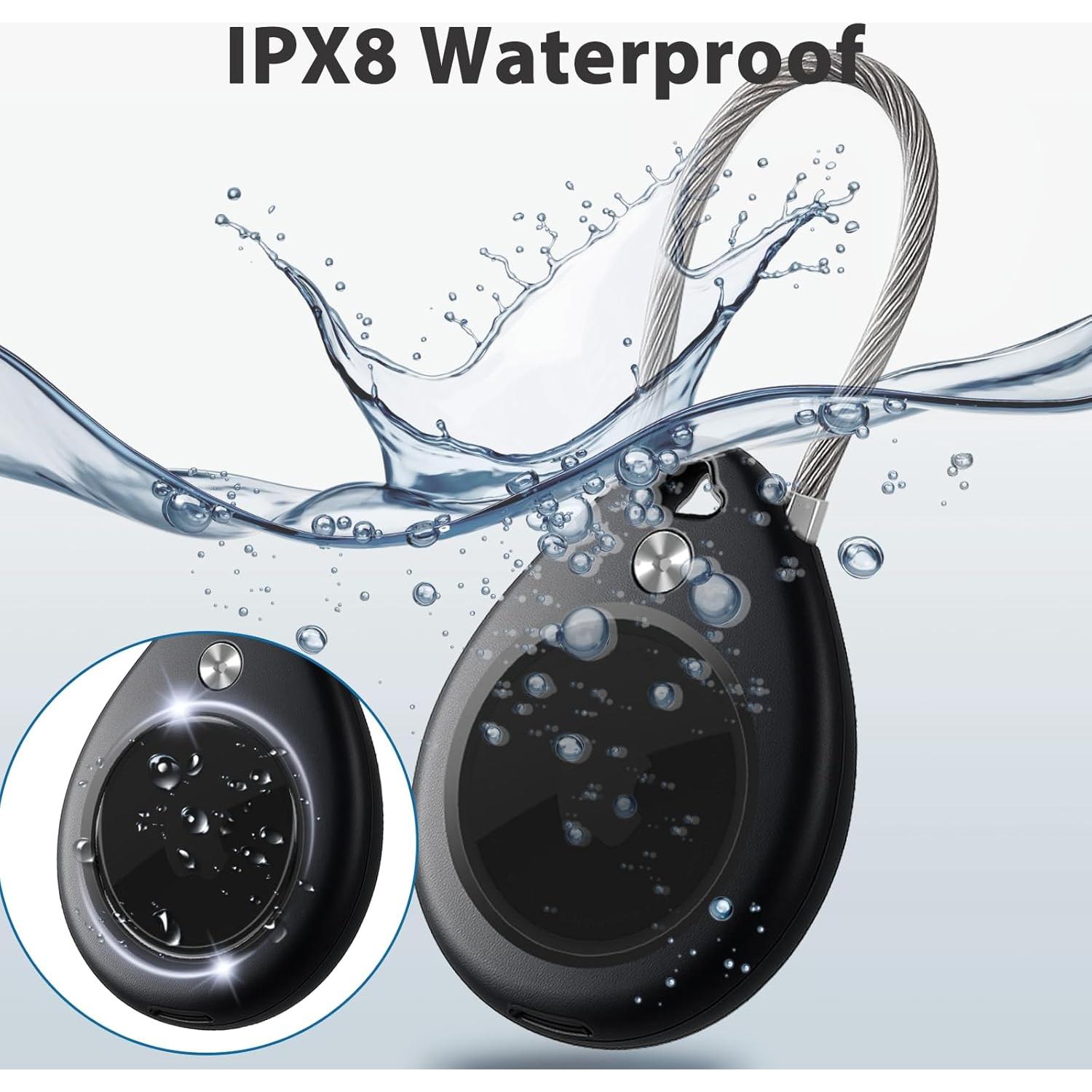 Soporte Impermeable para AirTag Natuvee 4-Pack Negro