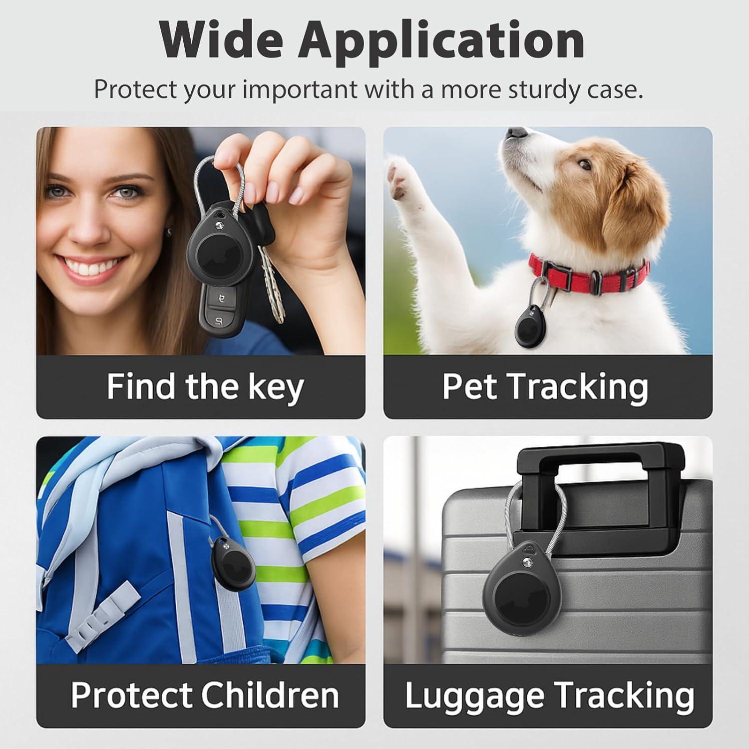 Soporte Impermeable para AirTag Natuvee 4-Pack Negro