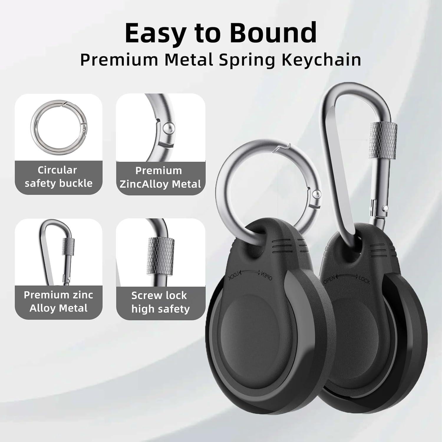 Soporte Impermeable para AirTag Holixcase Negro 4 Pack