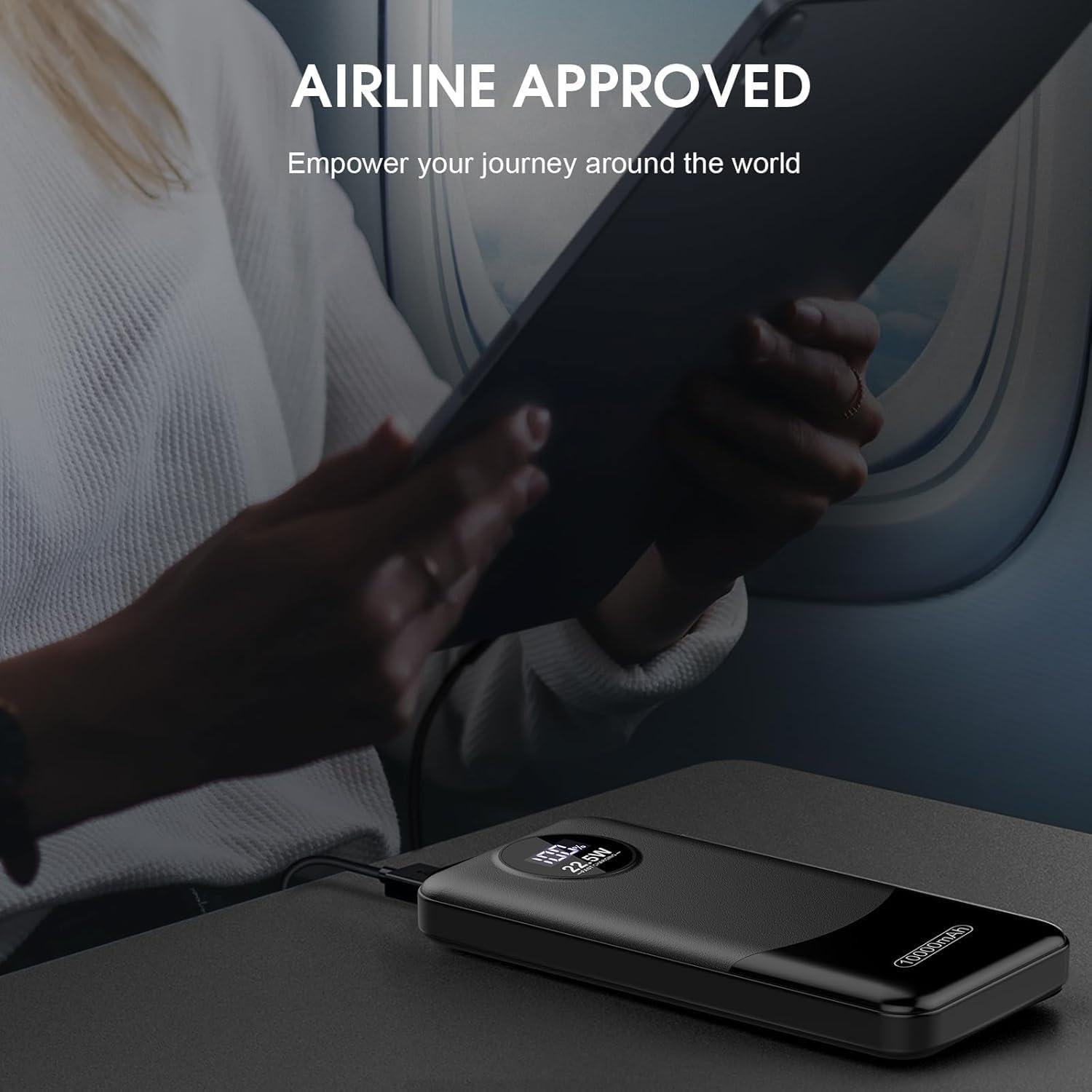 Cargador Portátil 10000mAh Powerbank Rápido PD 3.0 QC 4.0 Negro