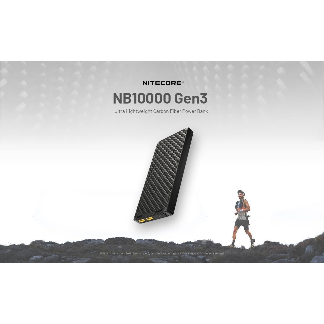 Batería Externa Nitecore NB10000 GEN3 10,000mAh Fibra Carbono