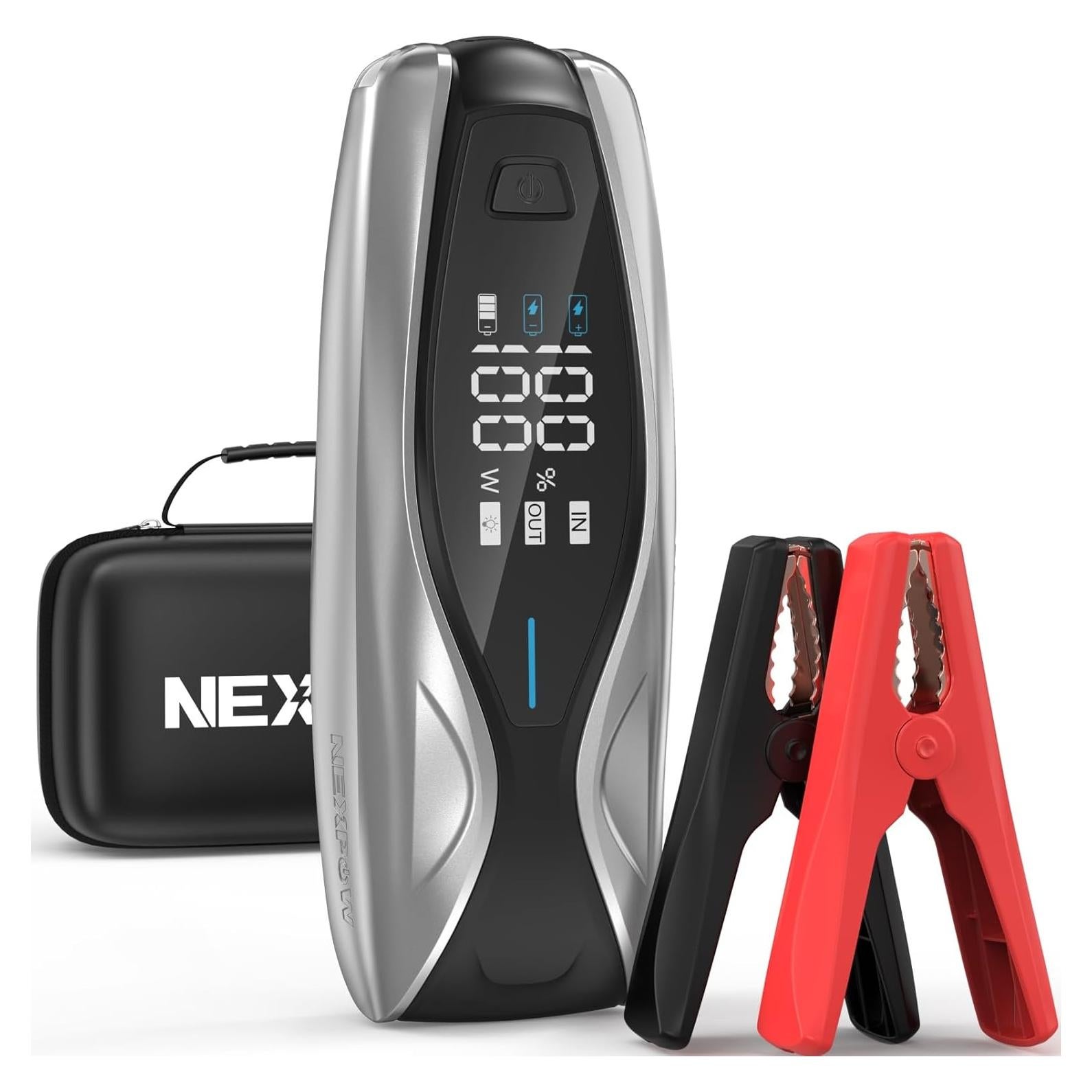 X7 3000A Jump Starter with PD 60W Dual-Way Faster Charging, Car Battery Jump Starter for 12L Gas/10L Diesel Engines, 12V Portable Jump Start Battery Pack with 3.2″ HD Display, IP63 Waterproof