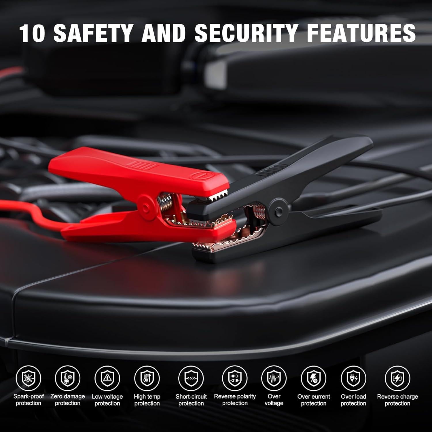 X7 3000A Jump Starter with PD 60W Dual-Way Faster Charging, Car Battery Jump Starter for 12L Gas/10L Diesel Engines, 12V Portable Jump Start Battery Pack with 3.2″ HD Display, IP63 Waterproof