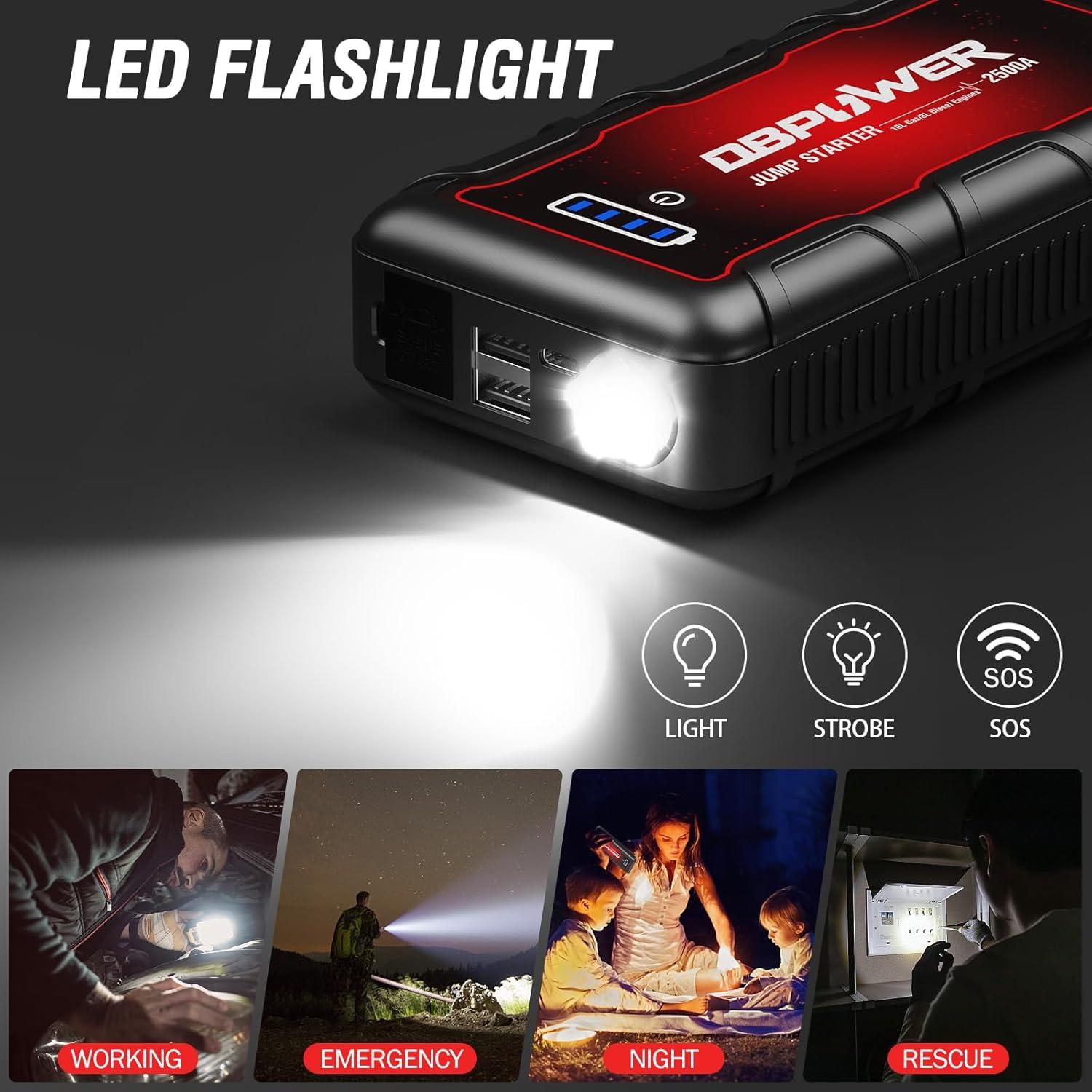 Arrancador de Coche DBPOWER G57 2500A 74Wh Portátil 12V