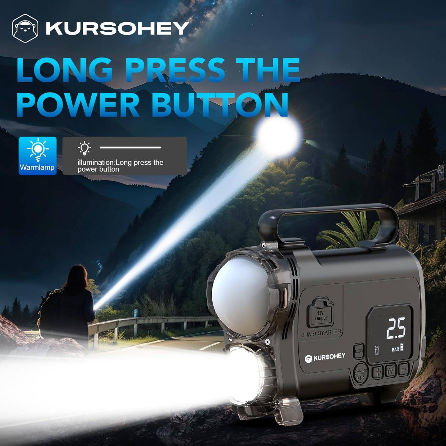 Arrancador de Salto KURSOHEY GL992 4000A con Inflador y Luz