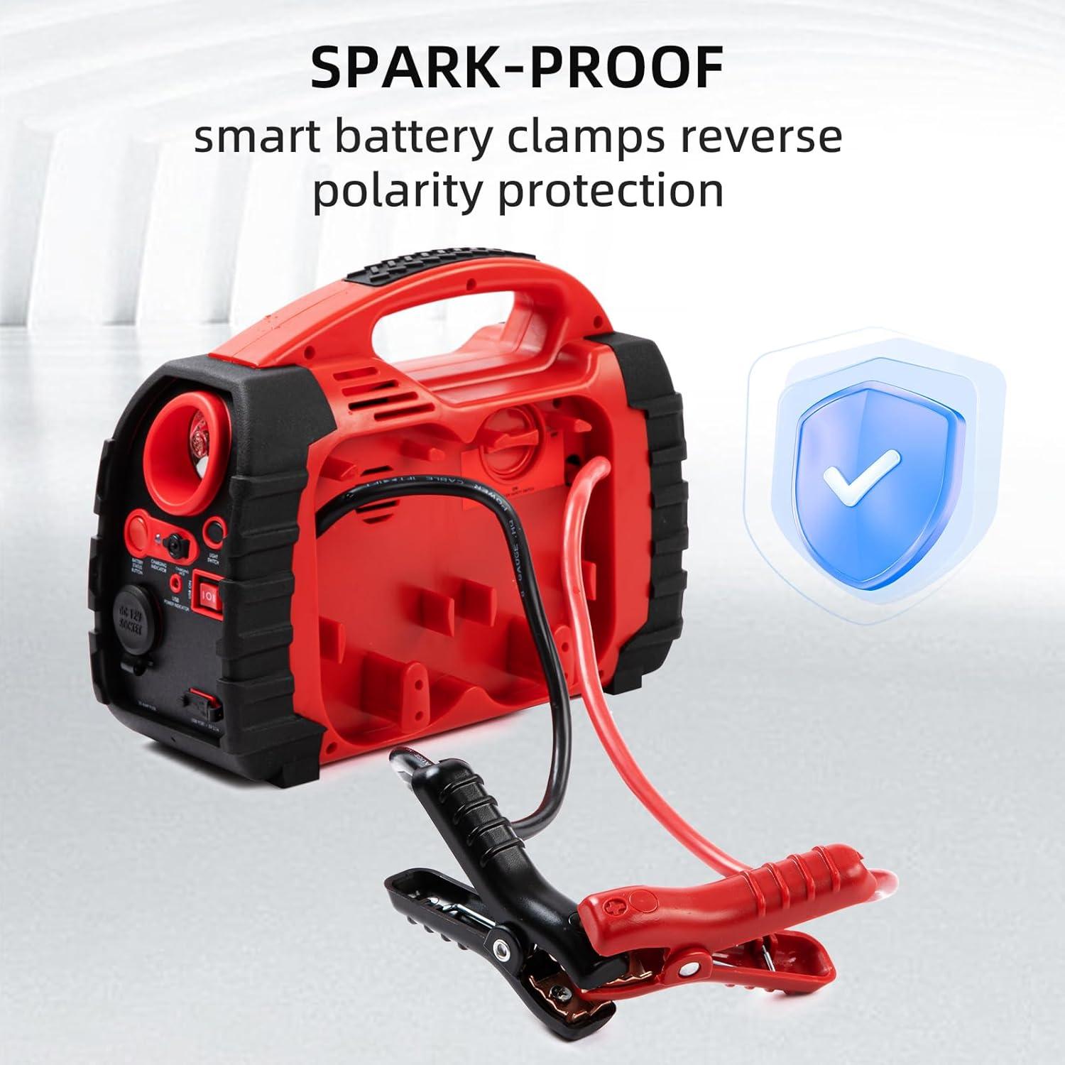 Arrancador de batería portátil Colvxkun HH625C 1000A con compresor 260PSI