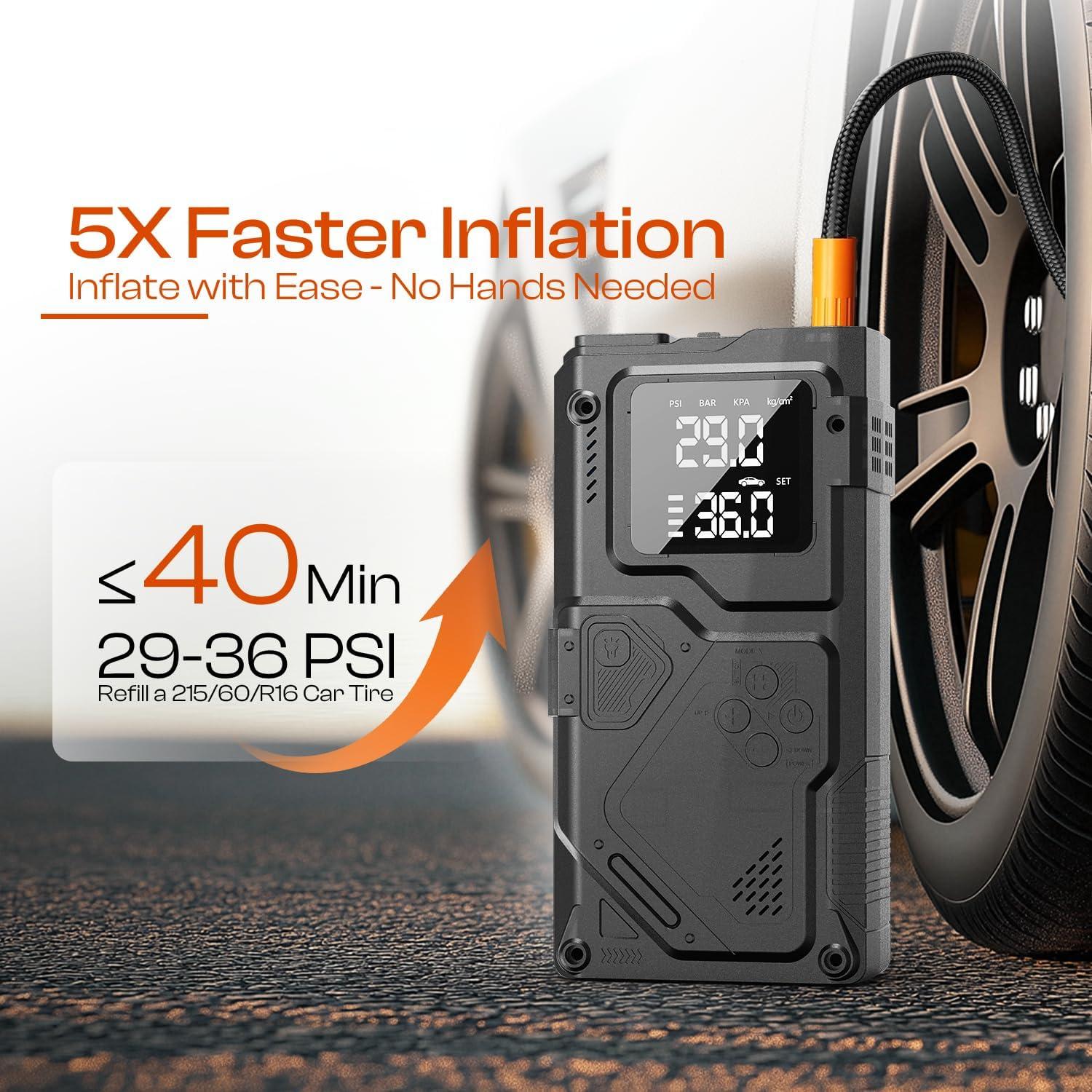 Arrancador de Batería Leafora Q11 con Compresor 3000A 12V