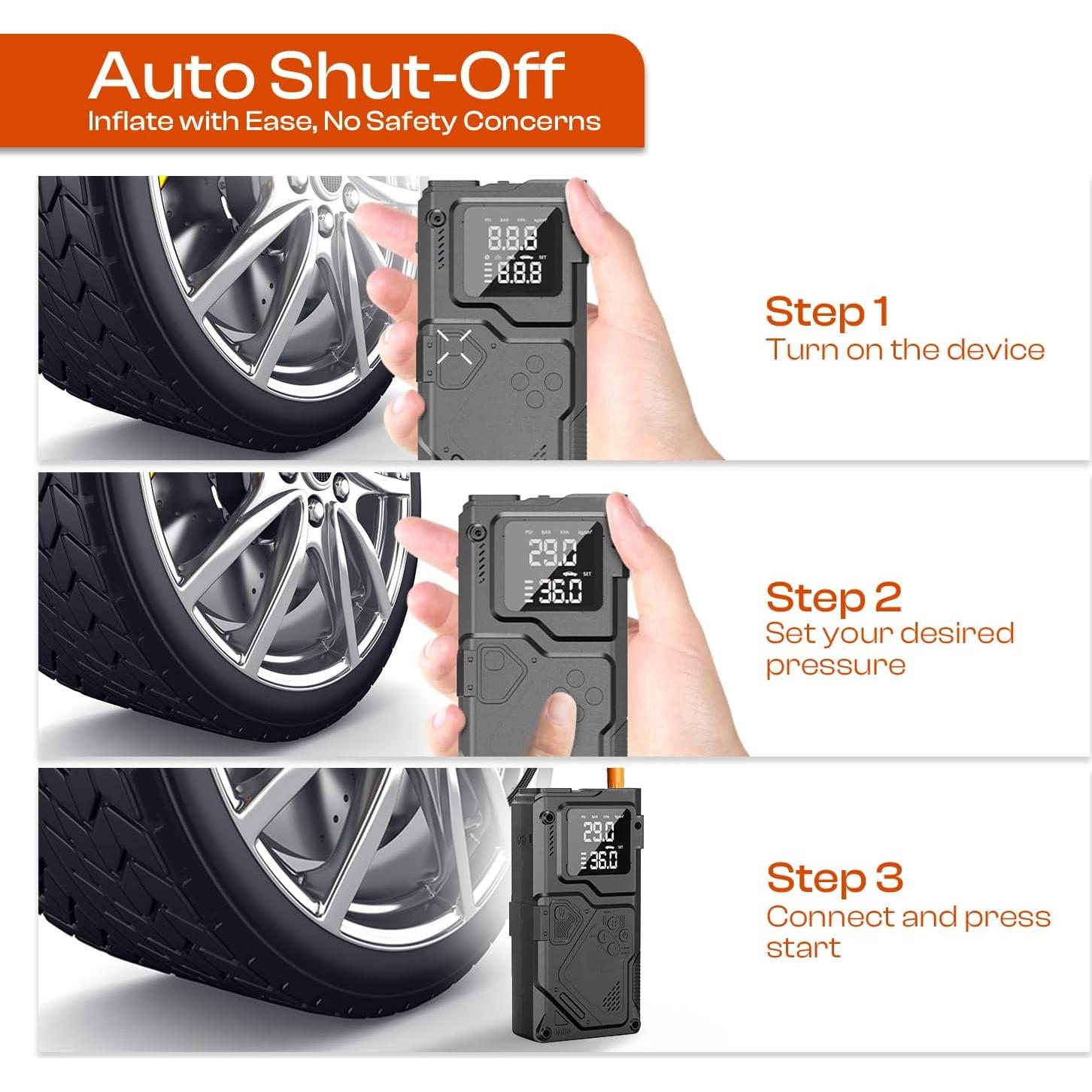 Arrancador de Batería Leafora Q11 con Compresor 3000A 12V