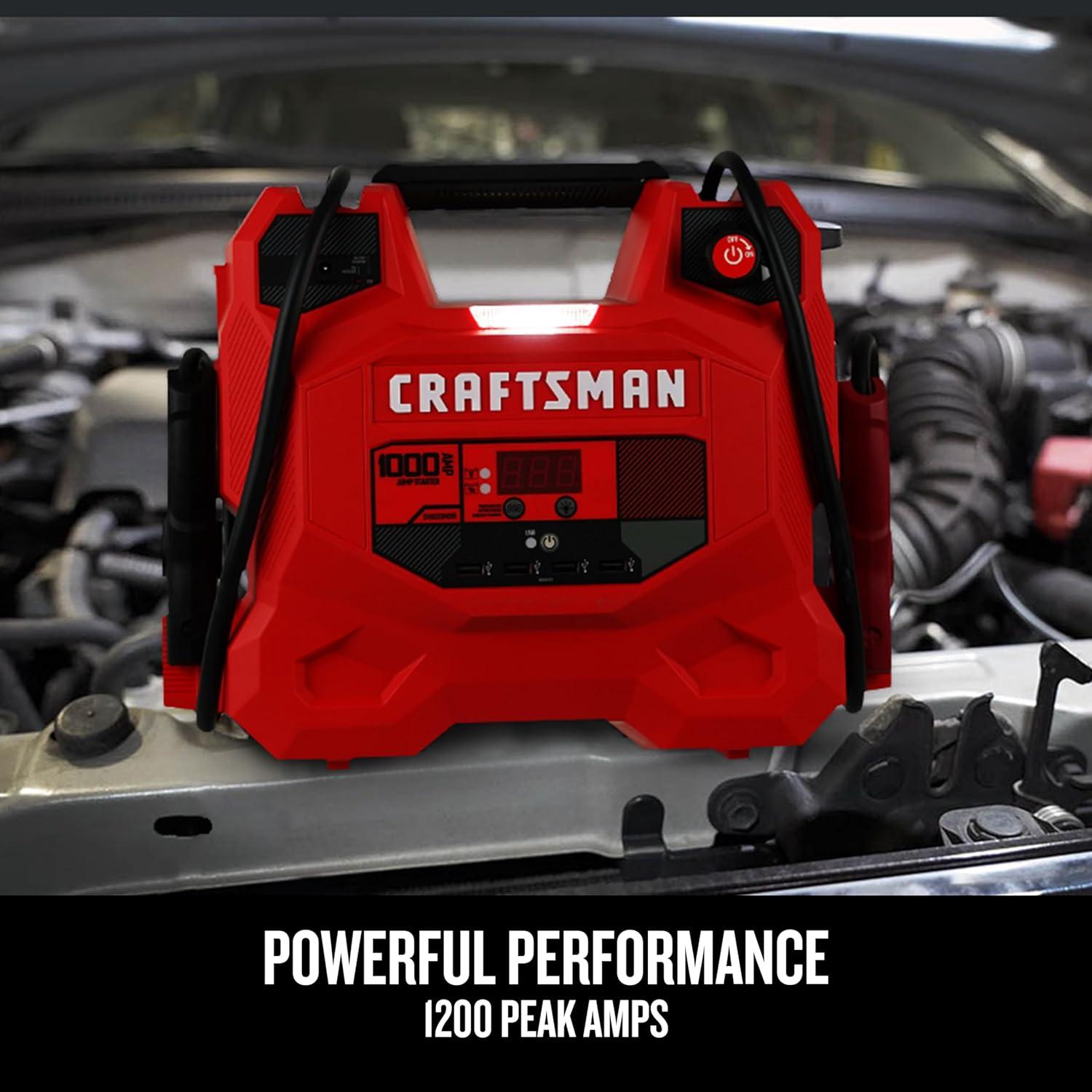 CRAFTSMAN Arrancador de Salto 1000A 12V y Estación Energía Portátil