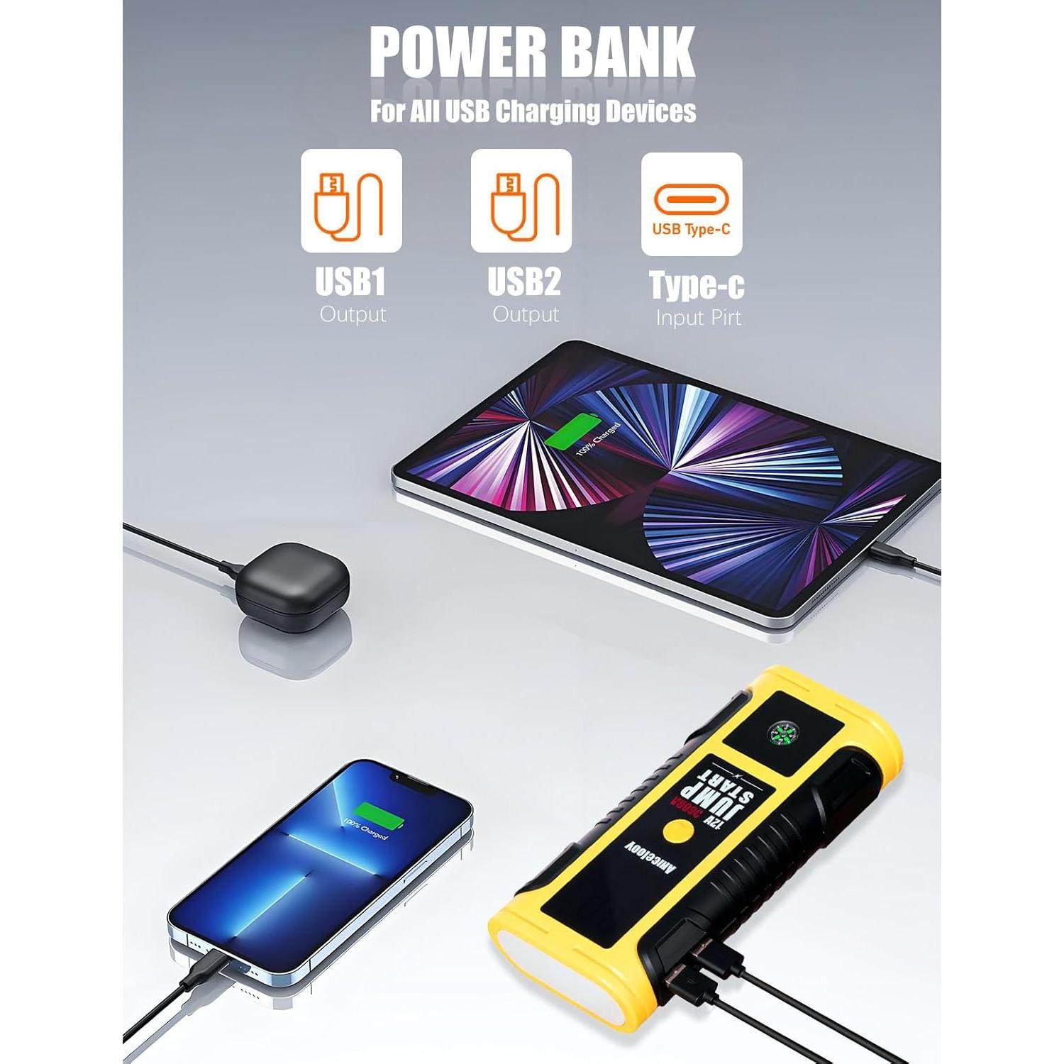 Arrancador de Batería Amcelooy HH-525A 2400A con Compresor 100 PSI