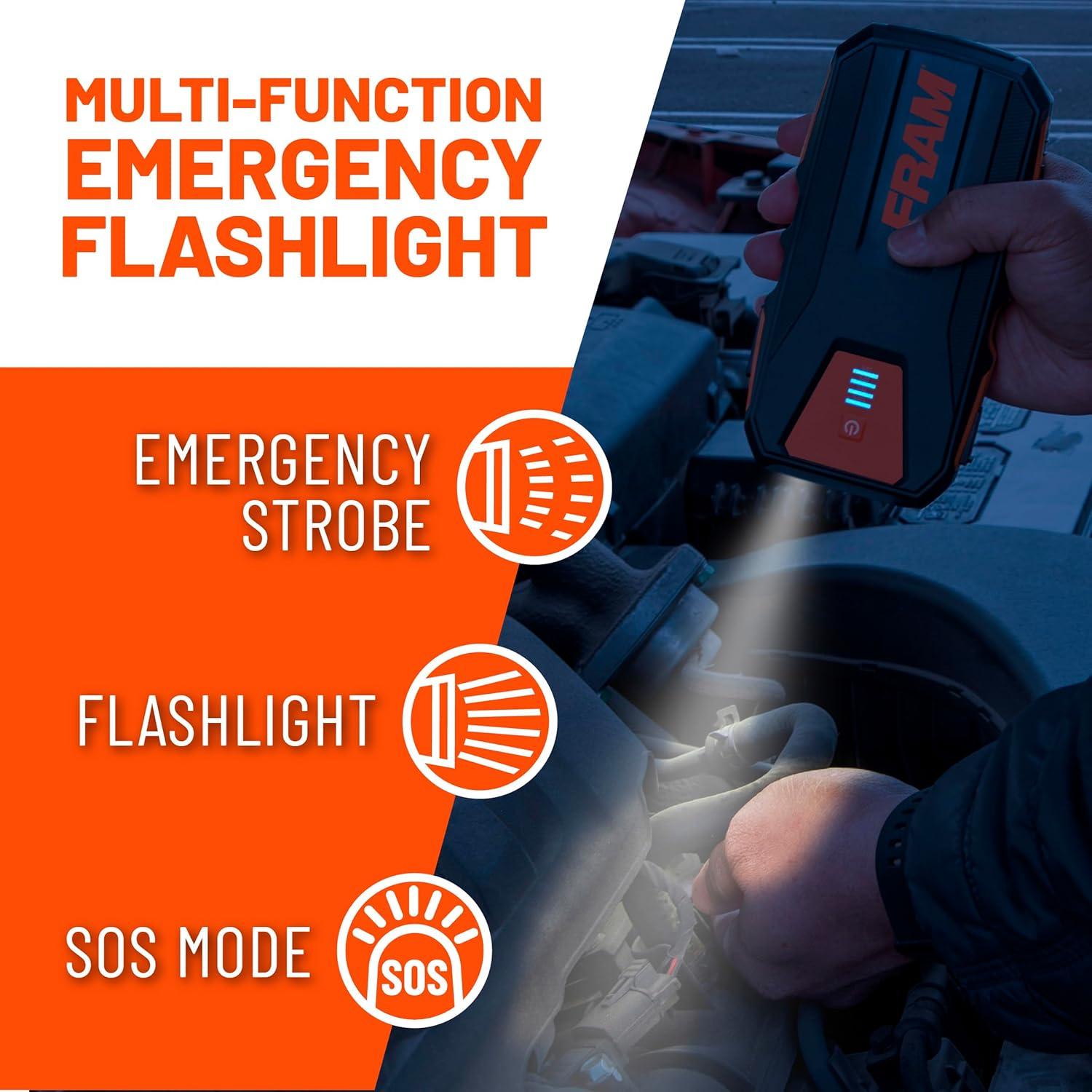 Arrancador de Batería de Coche FRAM 12000mAh 800A 12V