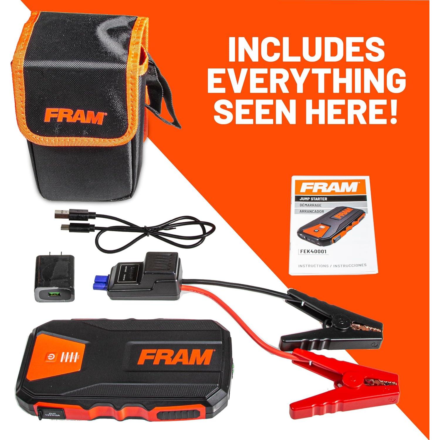 Arrancador de Batería de Coche FRAM 12000mAh 800A 12V