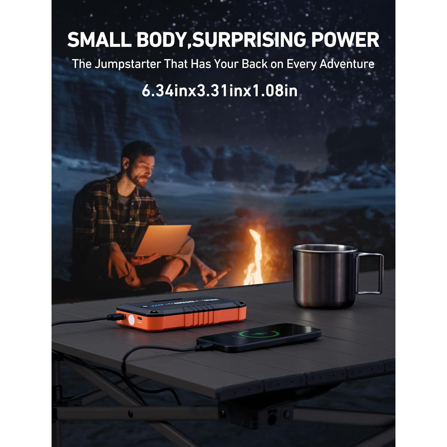 Arrancador de Batería AstroAI S8 Mini 1200A 12V Portátil Naranja