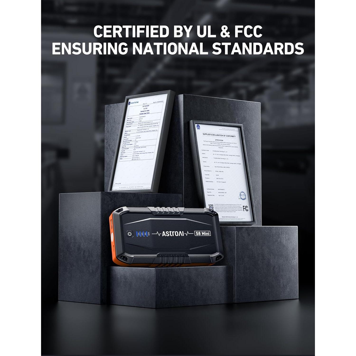 Arrancador de Batería AstroAI S8 Mini 1200A 12V Portátil Naranja