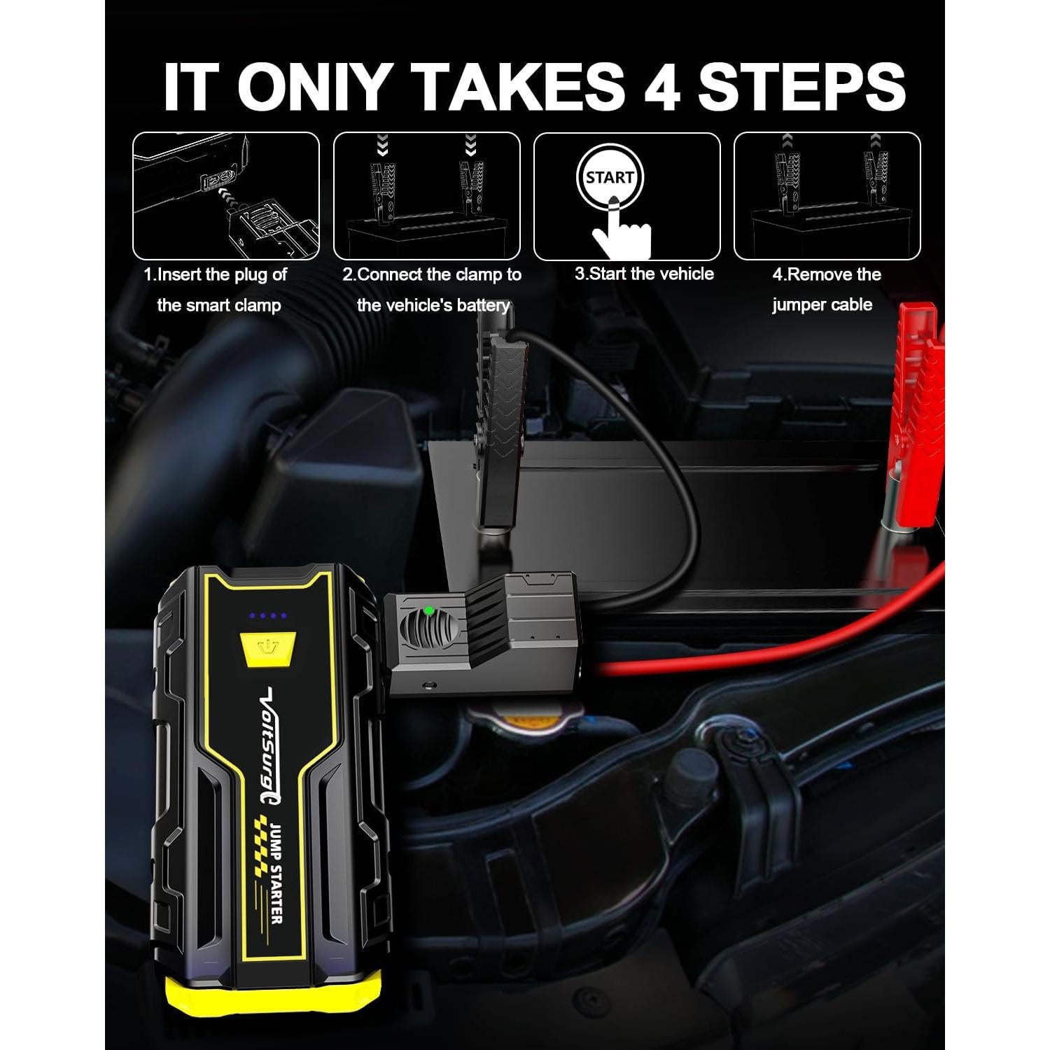 Arrancador de Batería Portátil VoltSurge D01S 4000A 12V