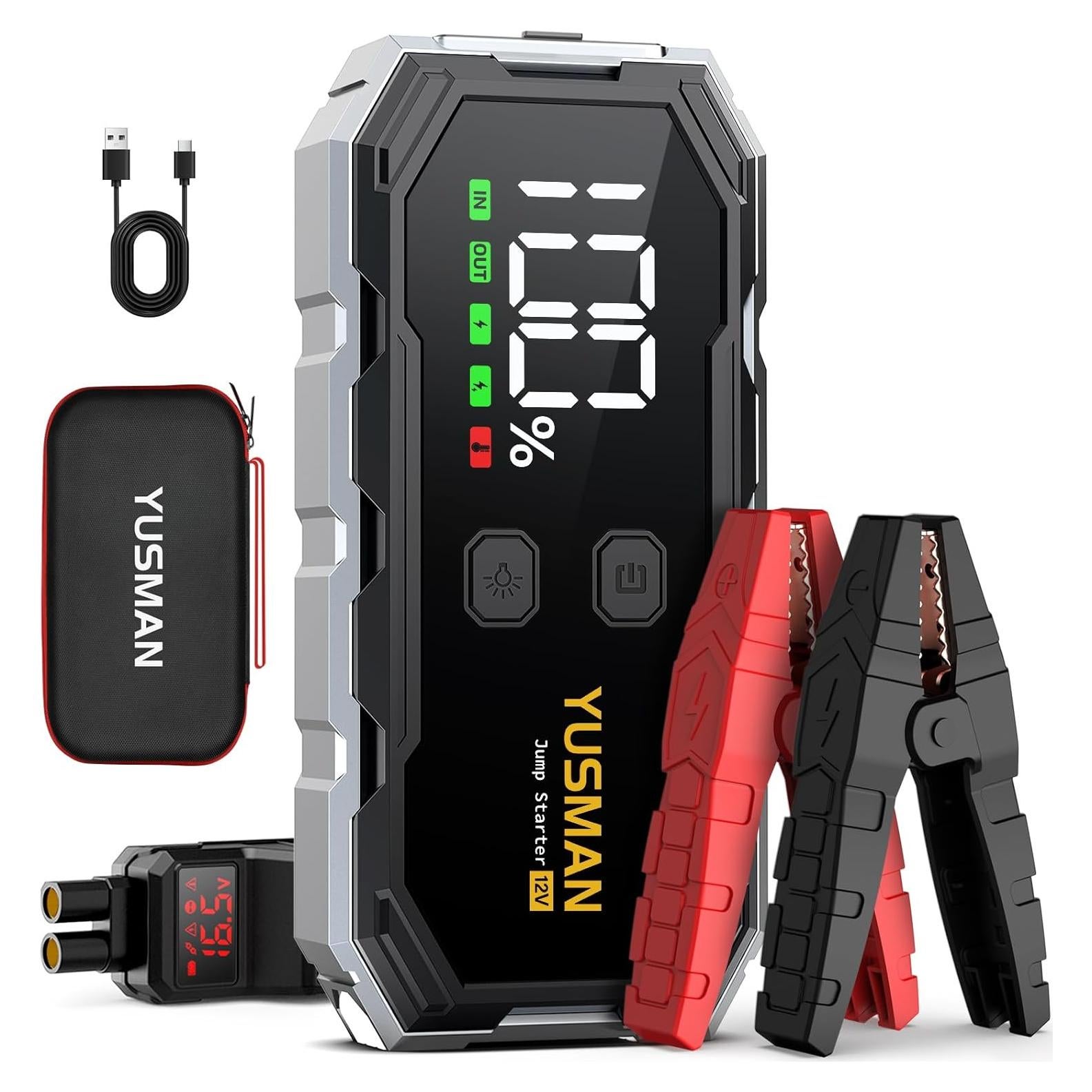 Arrancador de Salto YUSMAN F02 8000A 12V Portátil con Luz LED