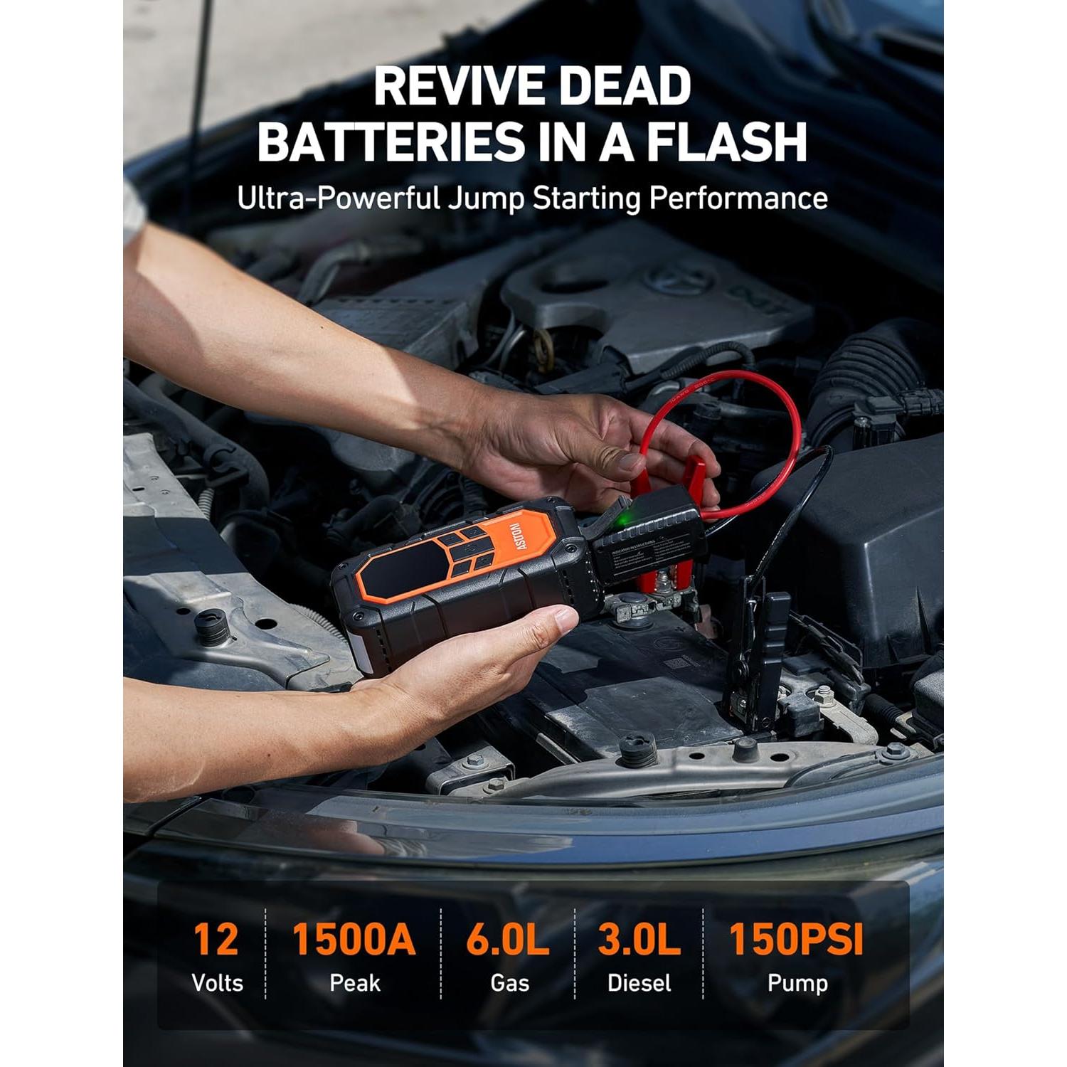 Arrancador de Batería AstroAI S8 Air Nano 1500A con Compresor