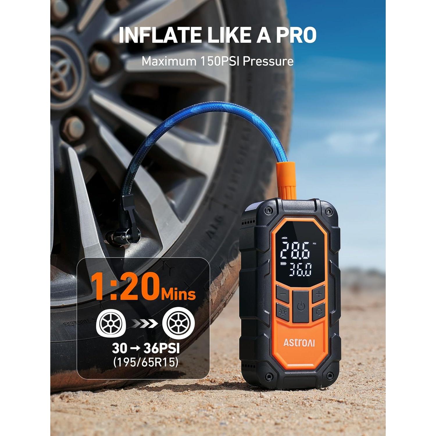 Arrancador de Batería AstroAI S8 Air Nano 1500A con Compresor