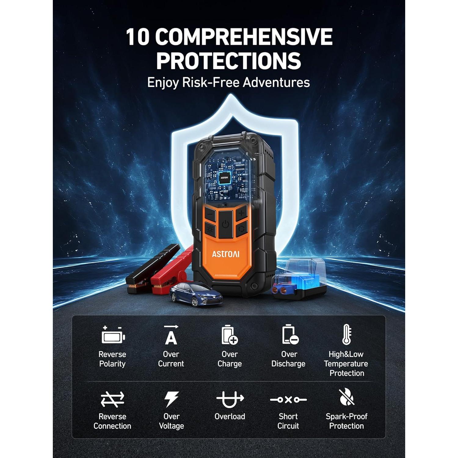 Arrancador de Batería AstroAI S8 Air Nano 1500A con Compresor