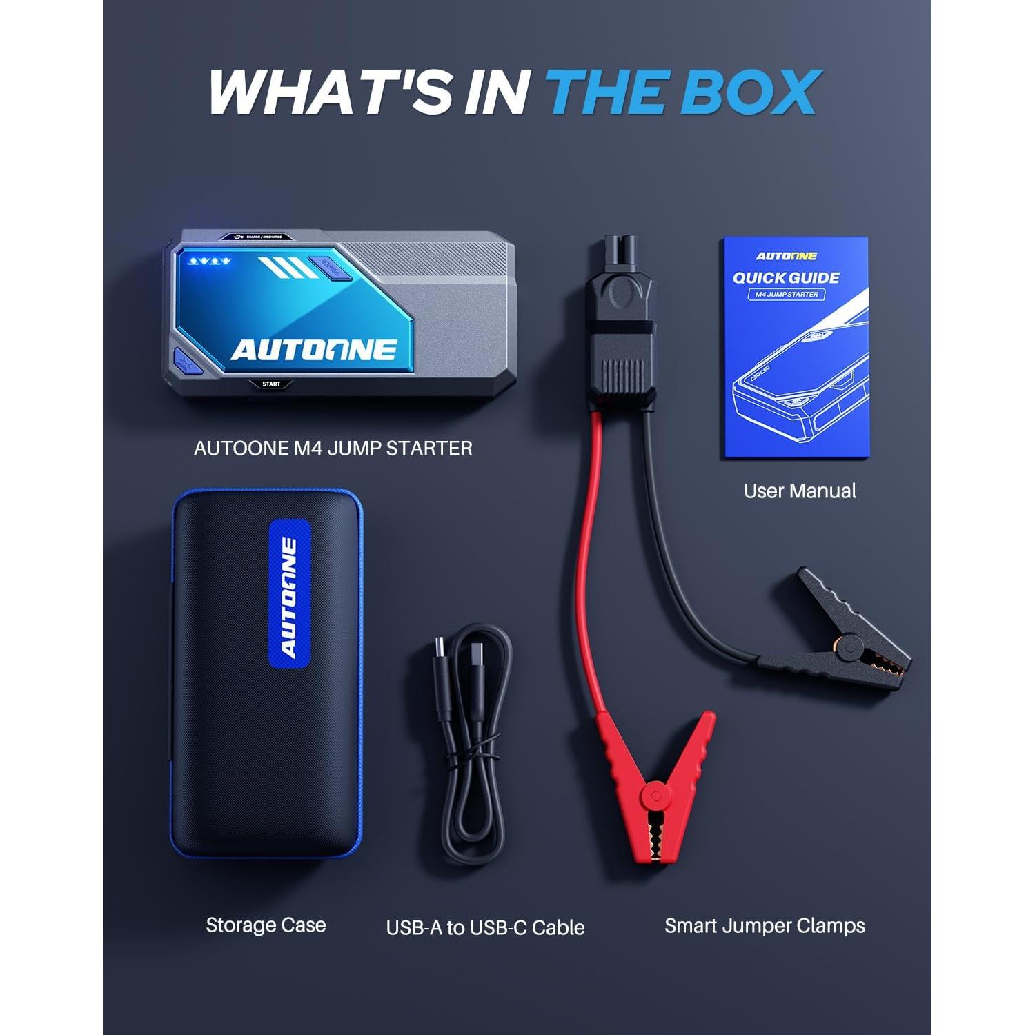 Arrancador de Batería AUTOONE M4 7500A 16000mAh Portátil