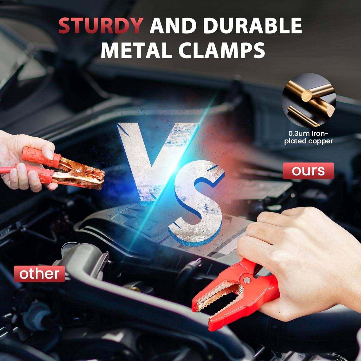 Arrancador de Coche NEXPOW Q10S 1500A 12V con Luz LED y USB