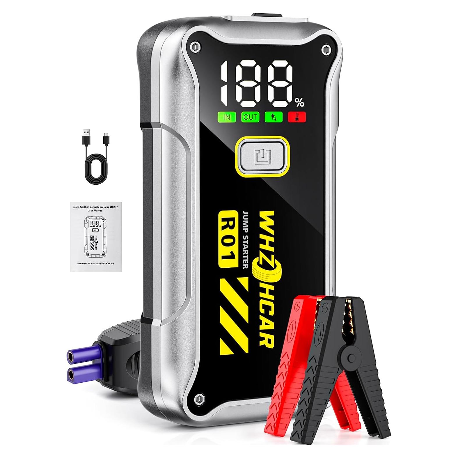 Arrancador de Batería WHZOHCAR R01 4000A 12V Pantalla LCD