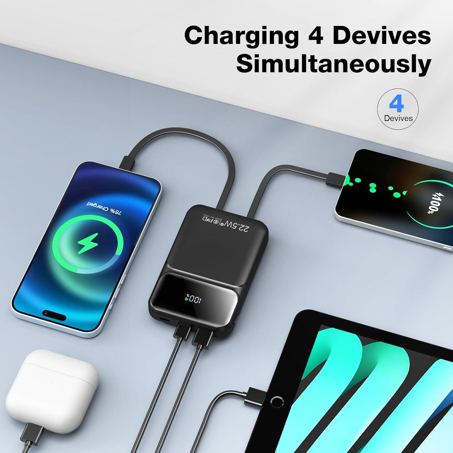 Cargador Portátil WIXLI 10000mAh Carga Rápida PD 22.5W USB-C