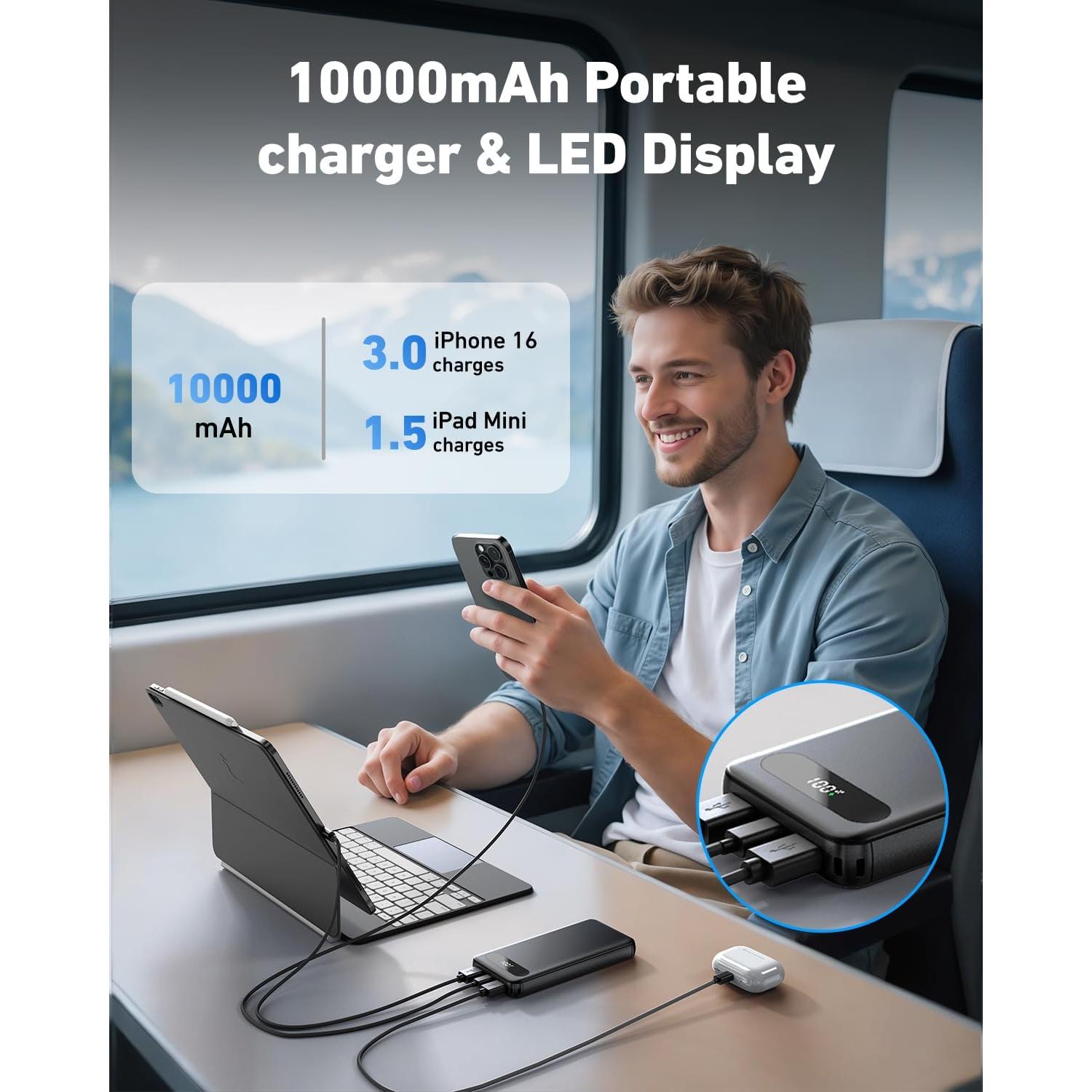 Cargador Portátil VANYUST 10000mAh 22.5W USB-C Carga Rápida