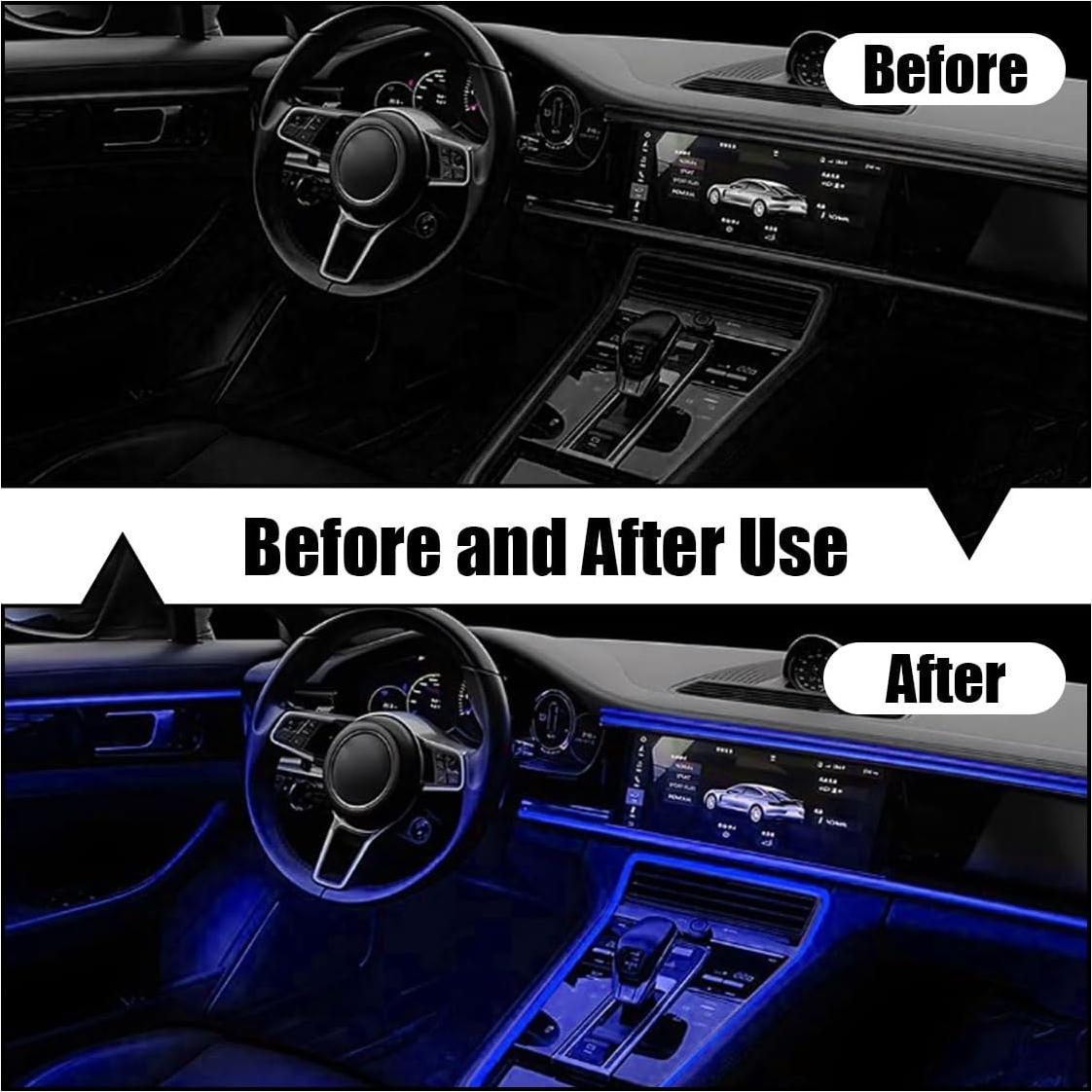 Tira de luz LED para coche GLSOWEE 5m Azul USB Interior