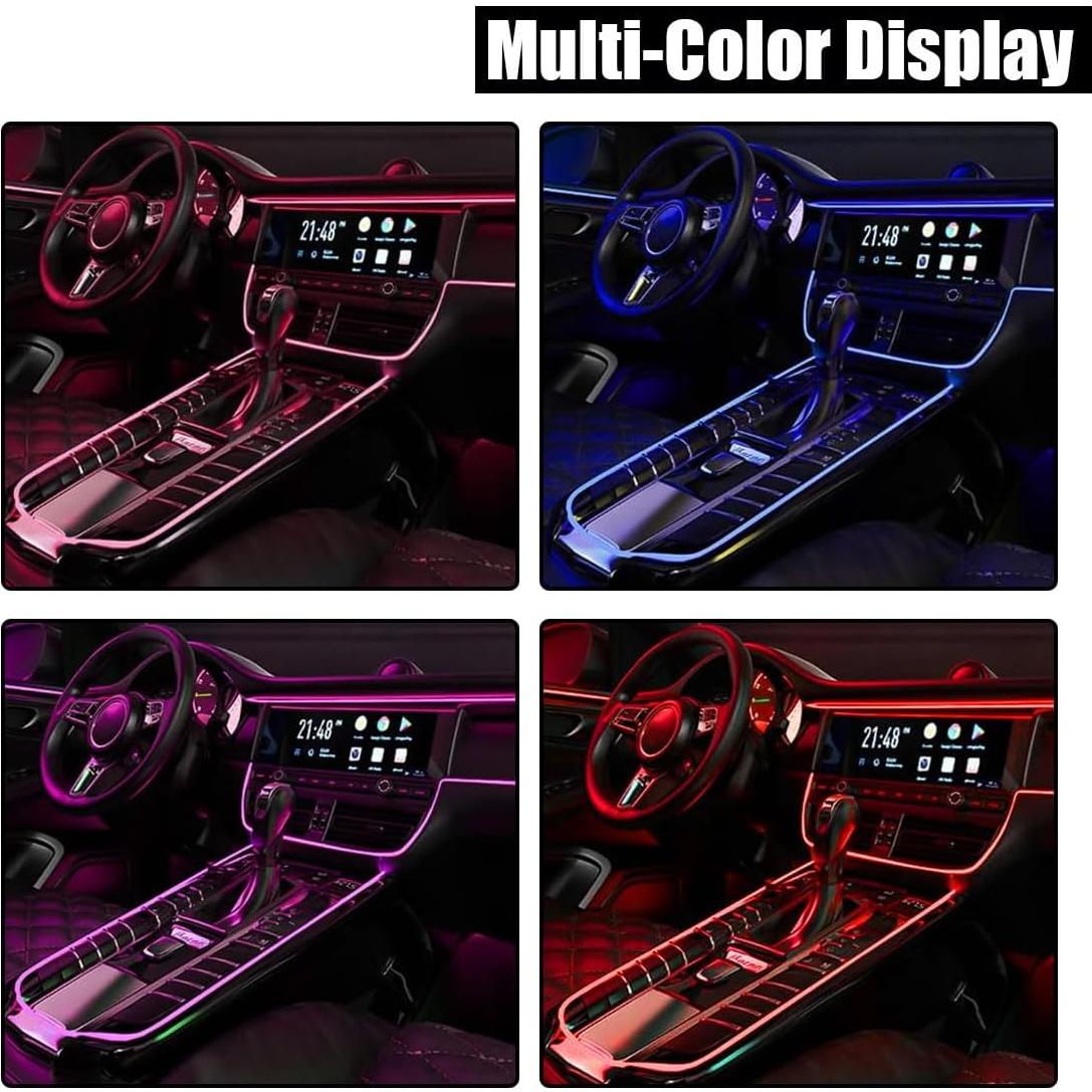 Tira de luz LED para coche GLSOWEE 5m Azul USB Interior