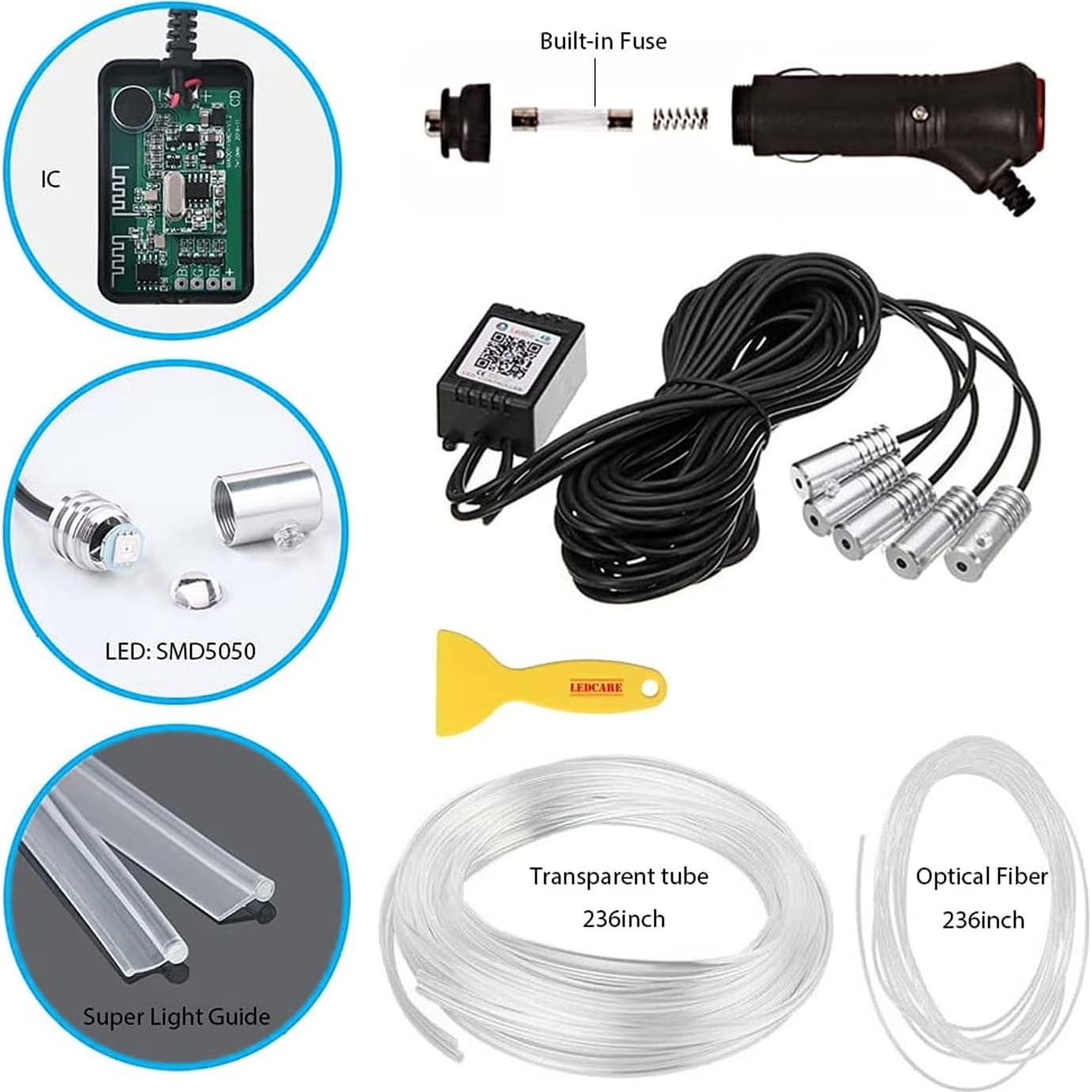 Luces LED de tira para coche Miytsya 599.64 cm RGB Multicolor