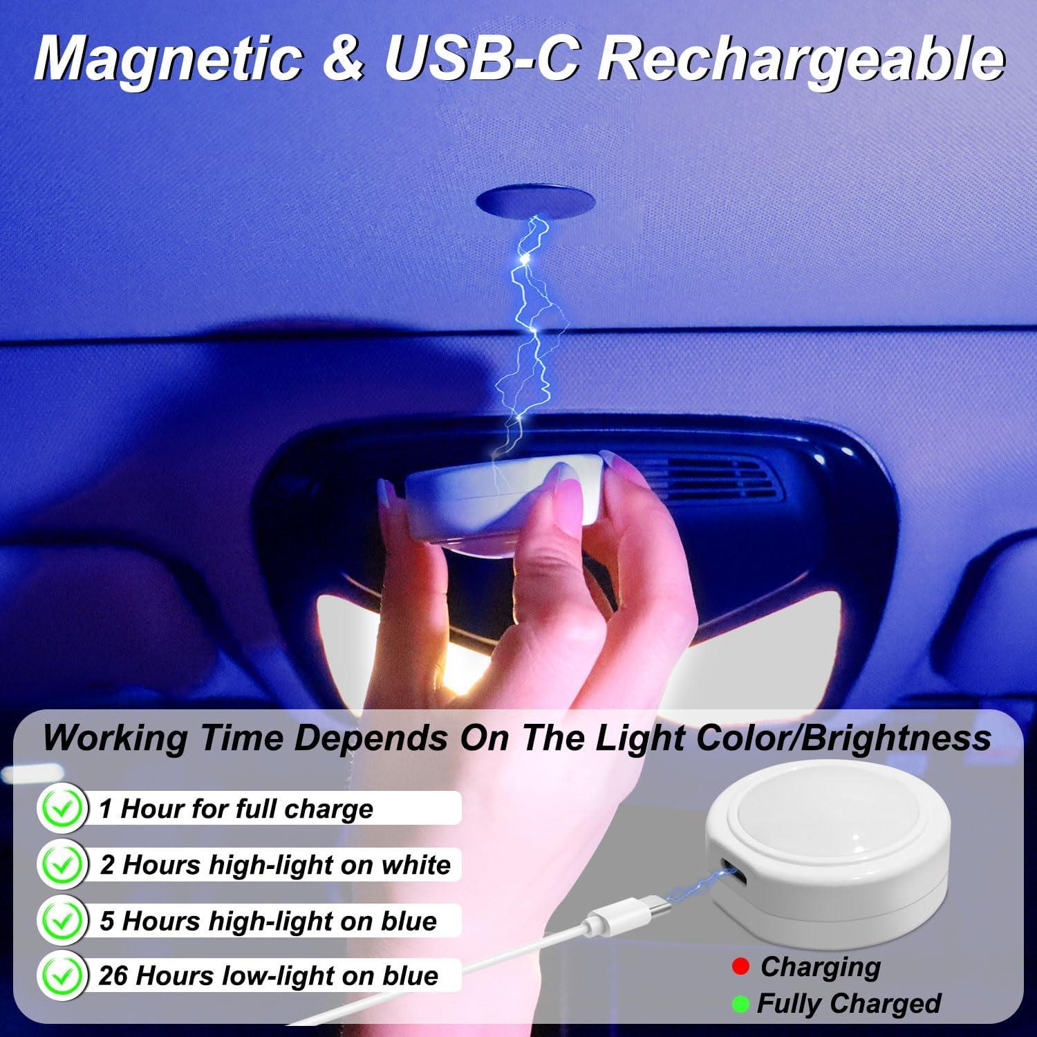 Luces LED Inalámbricas JINRUITOP 4 Piezas Multicolor para Auto