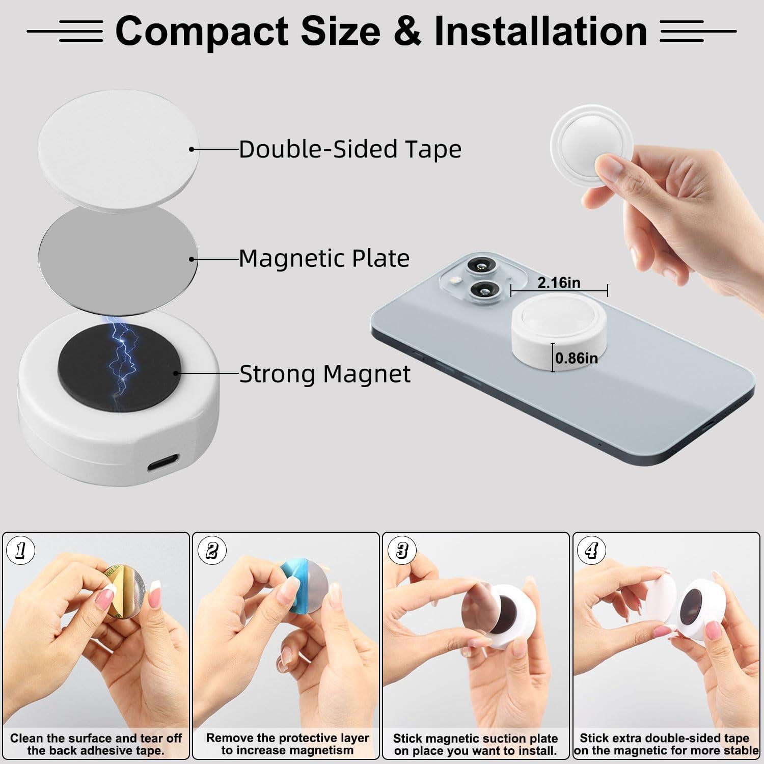 Luces LED Inalámbricas JINRUITOP 4 Piezas Multicolor para Auto