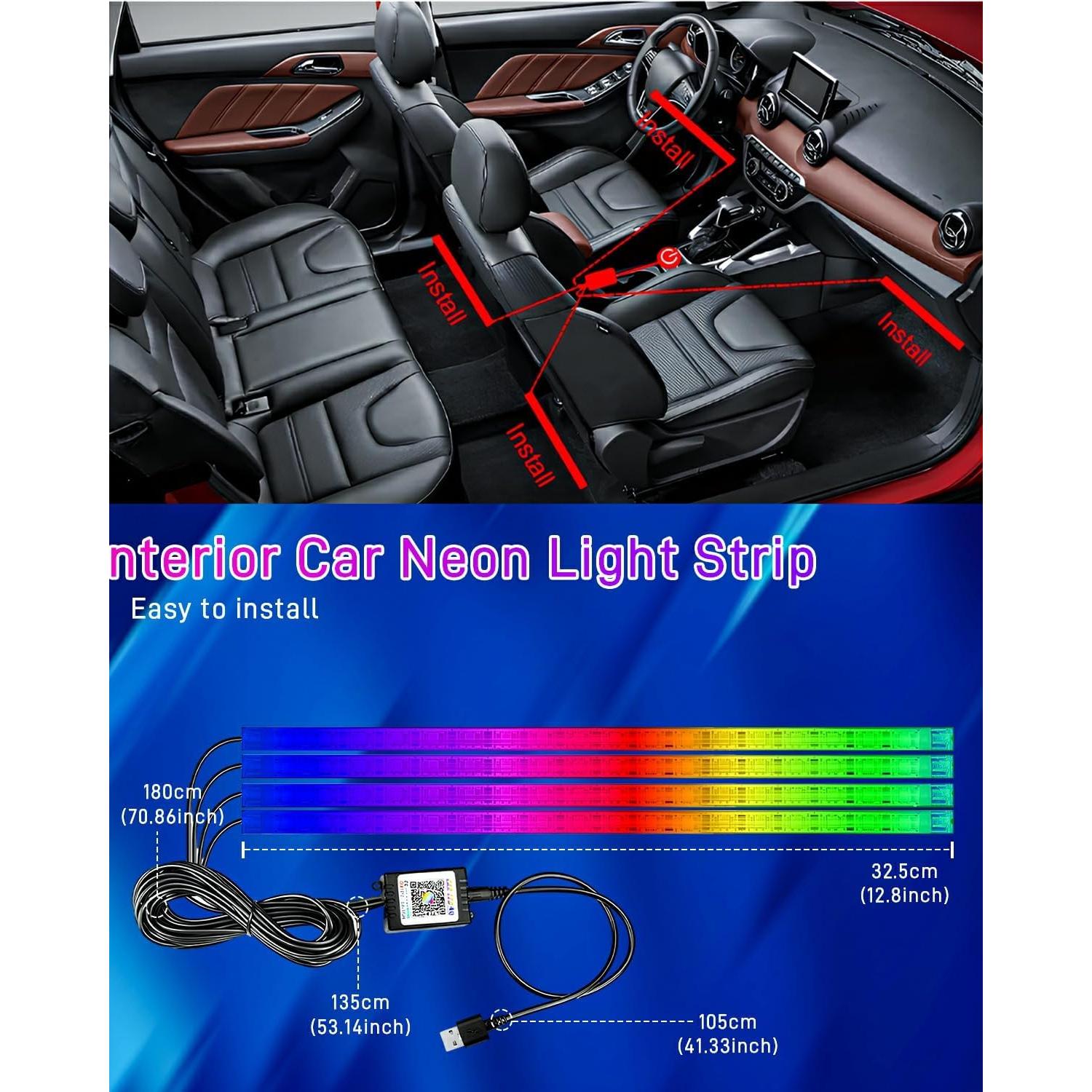 Luces LED RGB para Coche StoneBanks RGB-01, 72 LEDs
